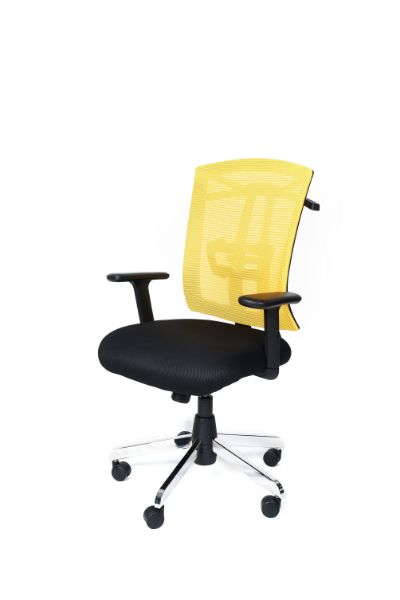 Yellow Medium Back Executive Chair with Chrome Base