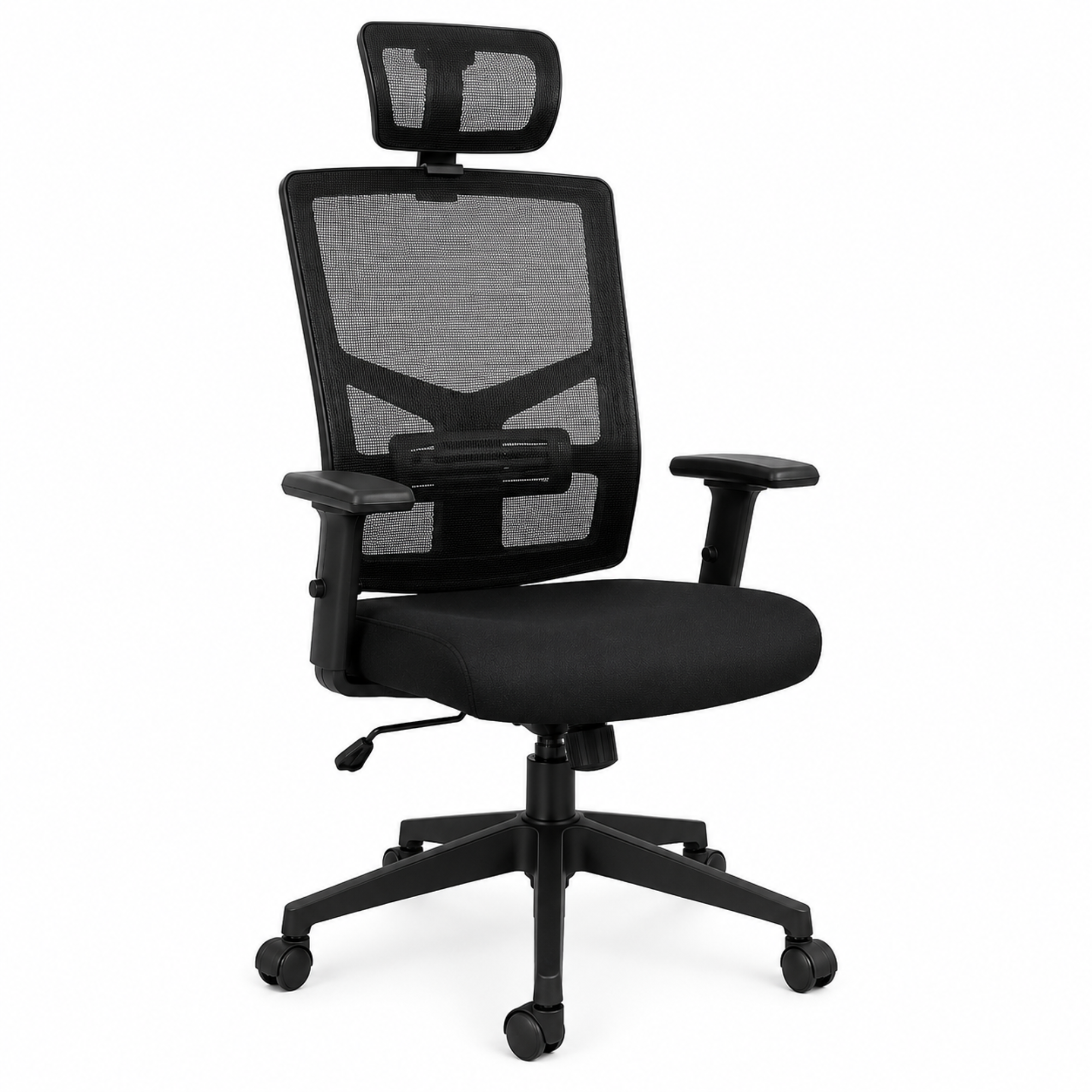 Premium High Back Executive Office Chair with Adjustable Headrest, Breathable Mesh Back, Fabric Seat, Lumbar Support and Swivel Base for Office Use