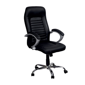 High Back Director Chair with Height Adjustable Chrome Base