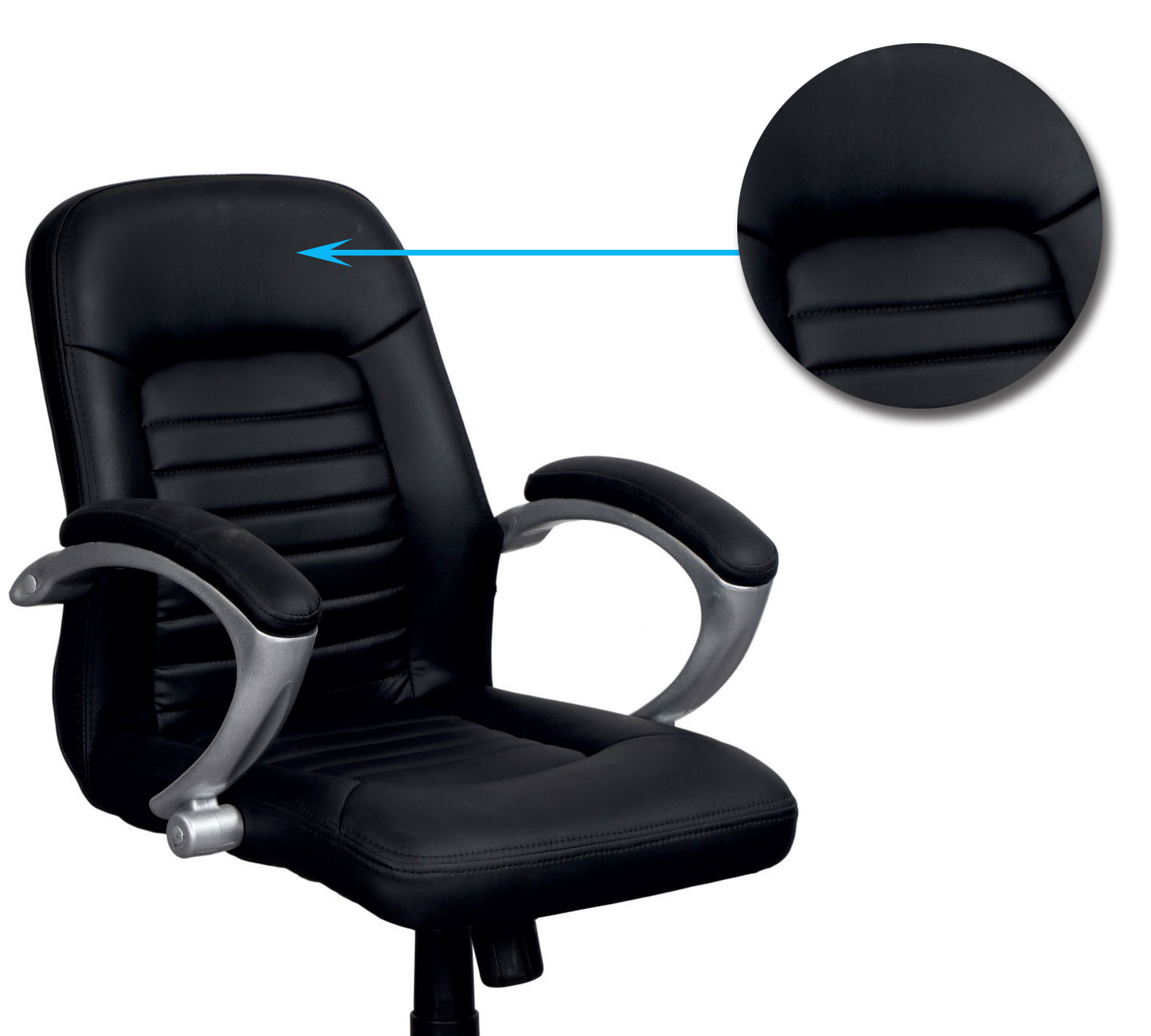 Executive Mid Back Office Chair with Cushioned Upholstery, Adjustable Height, Chrome Base, Designer Armrests & Smooth Swivel for Office and Home Use