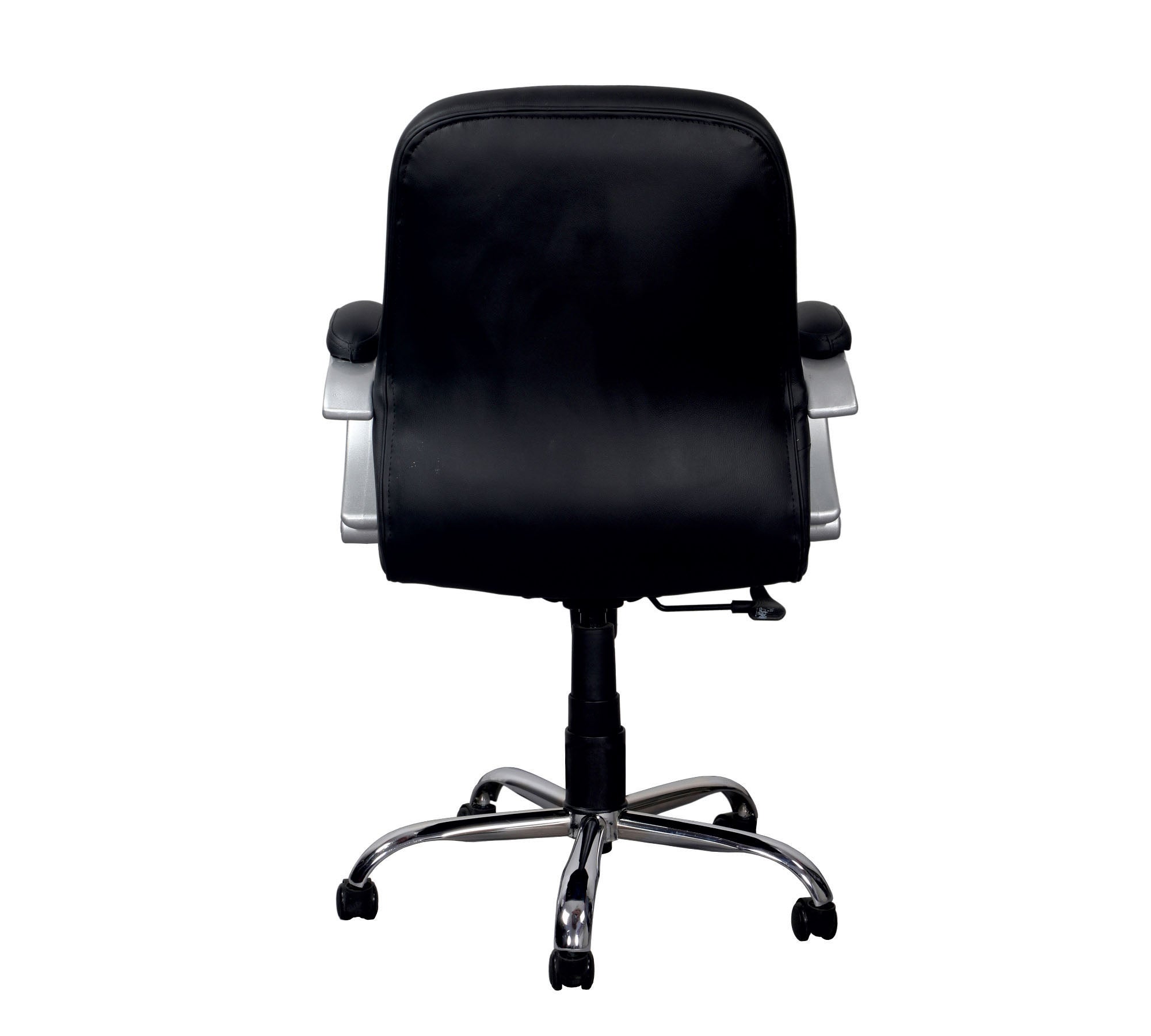 Executive Mid Back Office Chair with Cushioned Upholstery, Adjustable Height, Chrome Base, Designer Armrests & Smooth Swivel for Office and Home Use