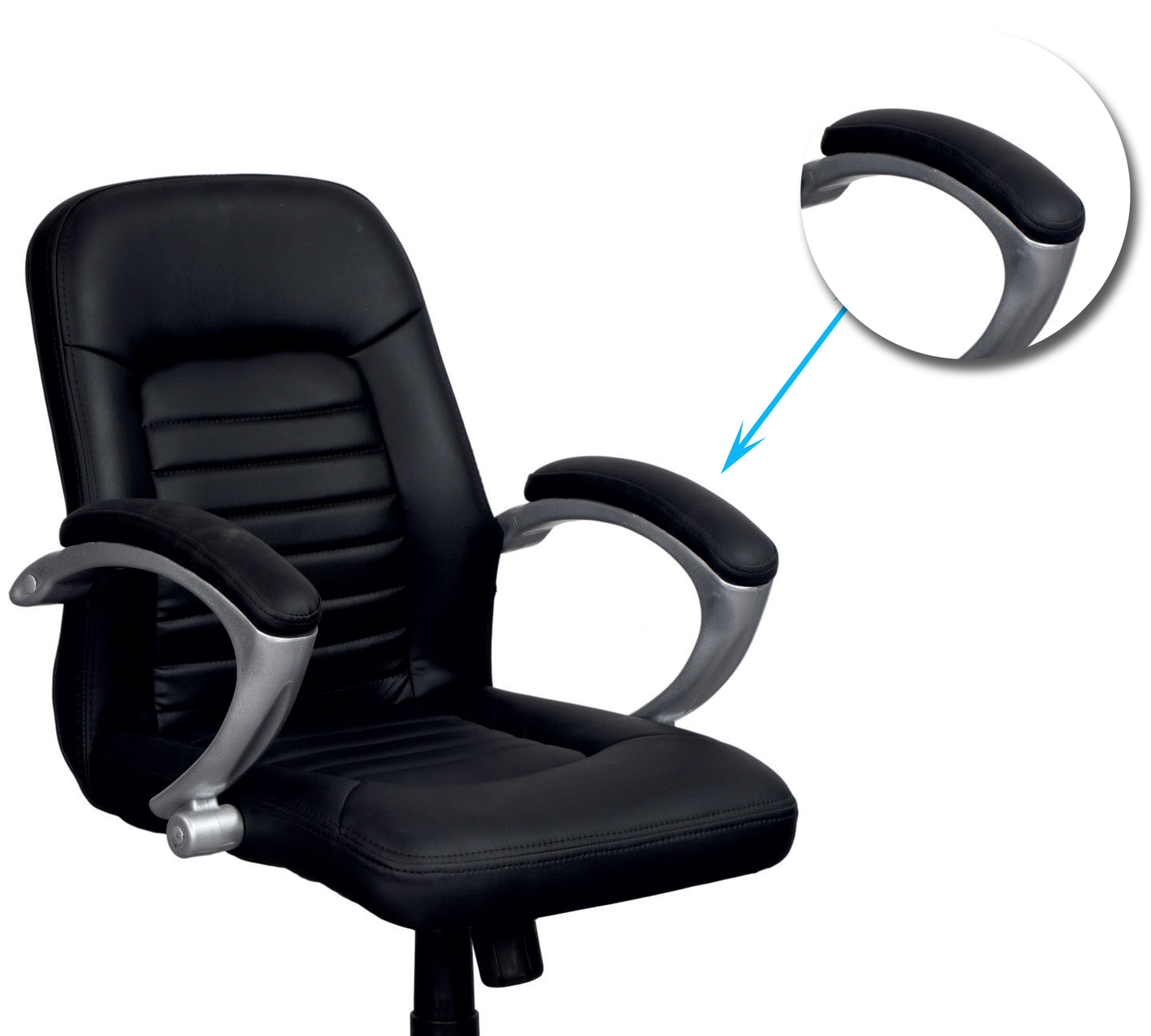 Executive Mid Back Office Chair with Cushioned Upholstery, Adjustable Height, Chrome Base, Designer Armrests & Smooth Swivel for Office and Home Use