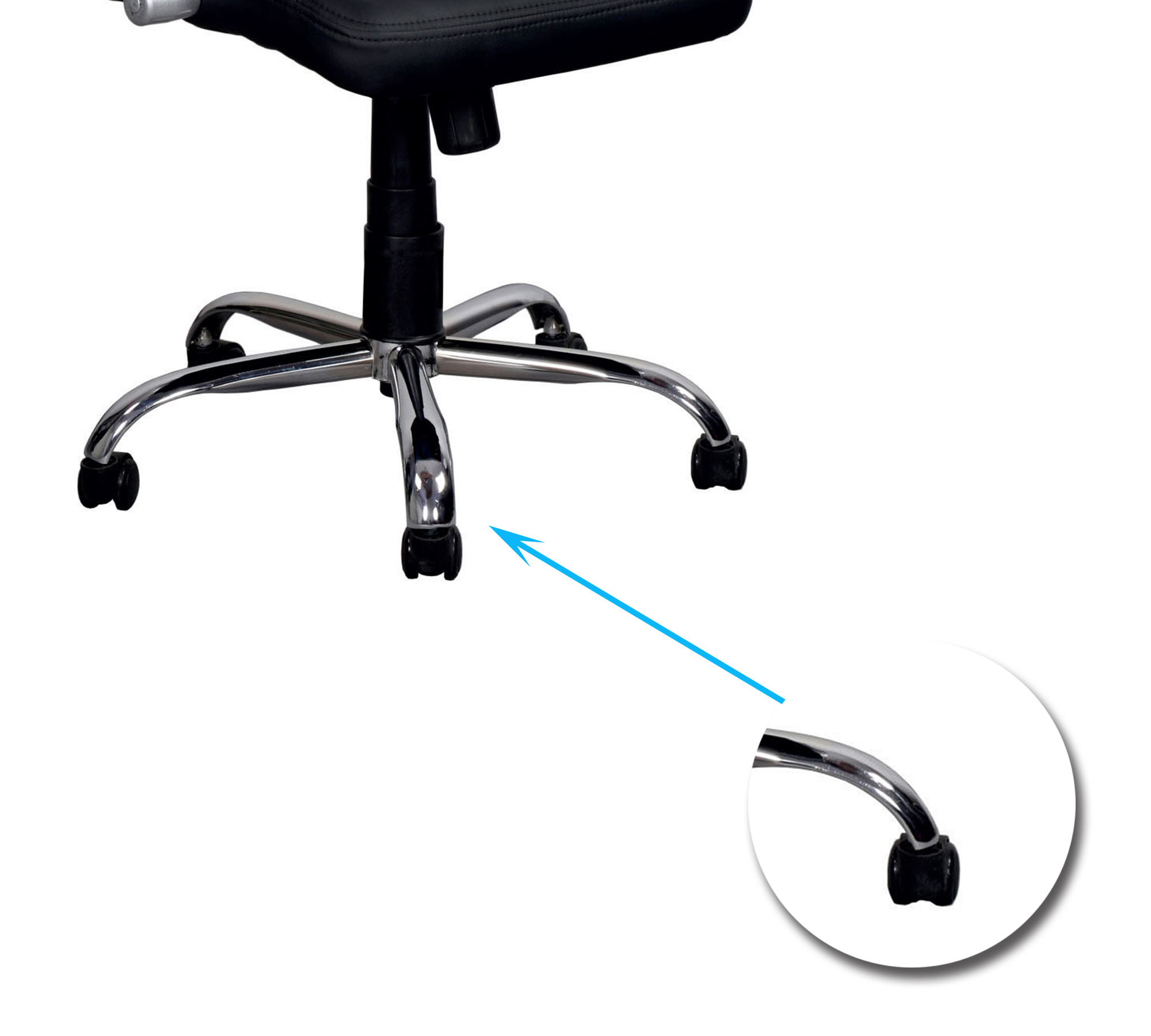 Executive Mid Back Office Chair with Cushioned Upholstery, Adjustable Height, Chrome Base, Designer Armrests & Smooth Swivel for Office and Home Use