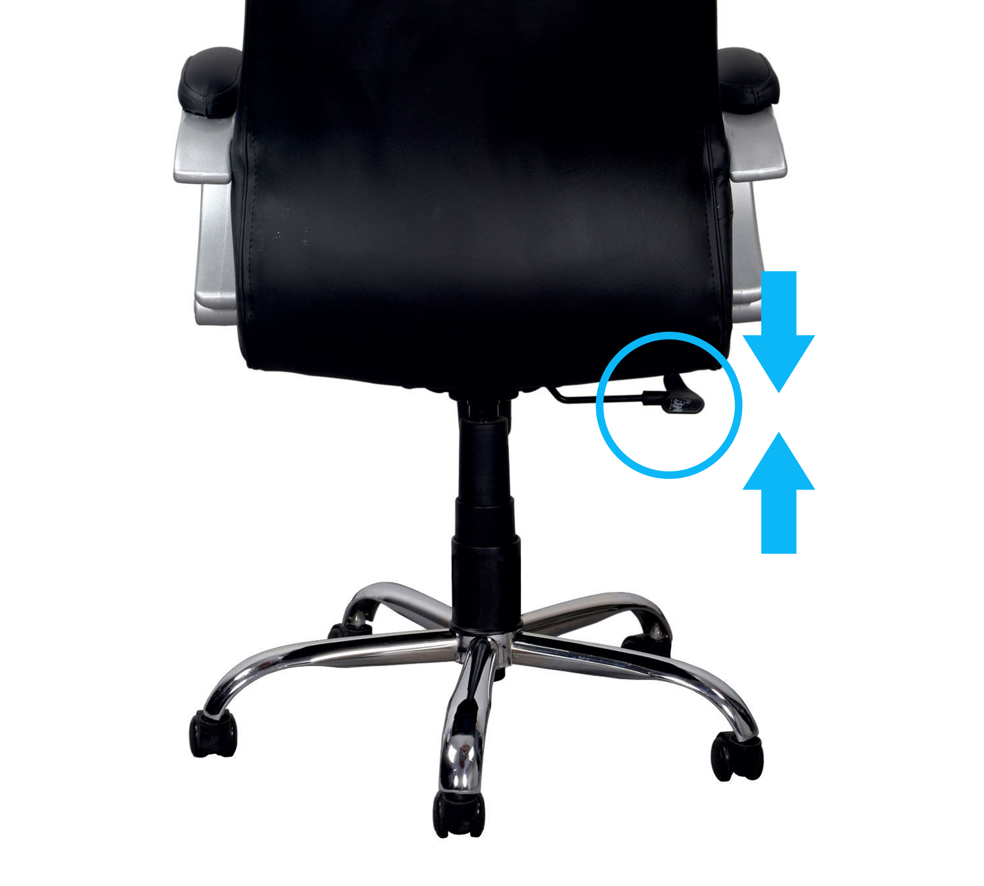 Executive Mid Back Office Chair with Cushioned Upholstery, Adjustable Height, Chrome Base, Designer Armrests & Smooth Swivel for Office and Home Use