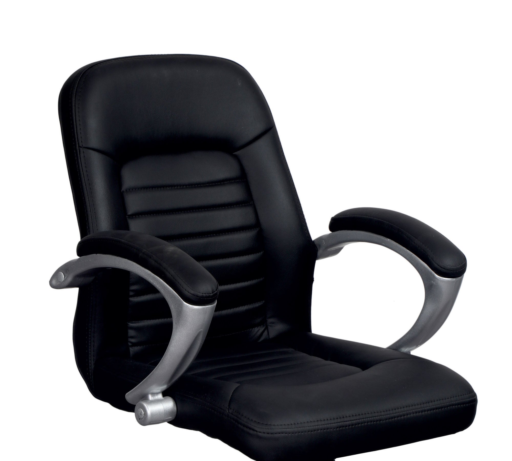 Executive Mid Back Office Chair with Cushioned Upholstery, Adjustable Height, Chrome Base, Designer Armrests & Smooth Swivel for Office and Home Use