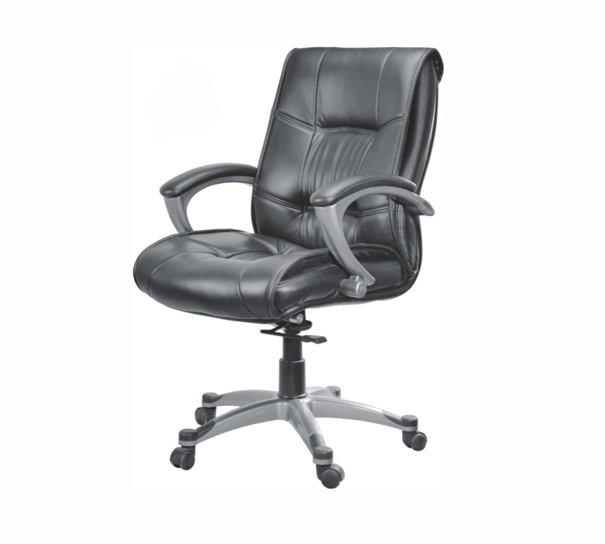 Premium Leatherette Office Chair with Cushioned Seat, Ergonomic Mid Back, Padded Armrests & Smooth Swivel Base