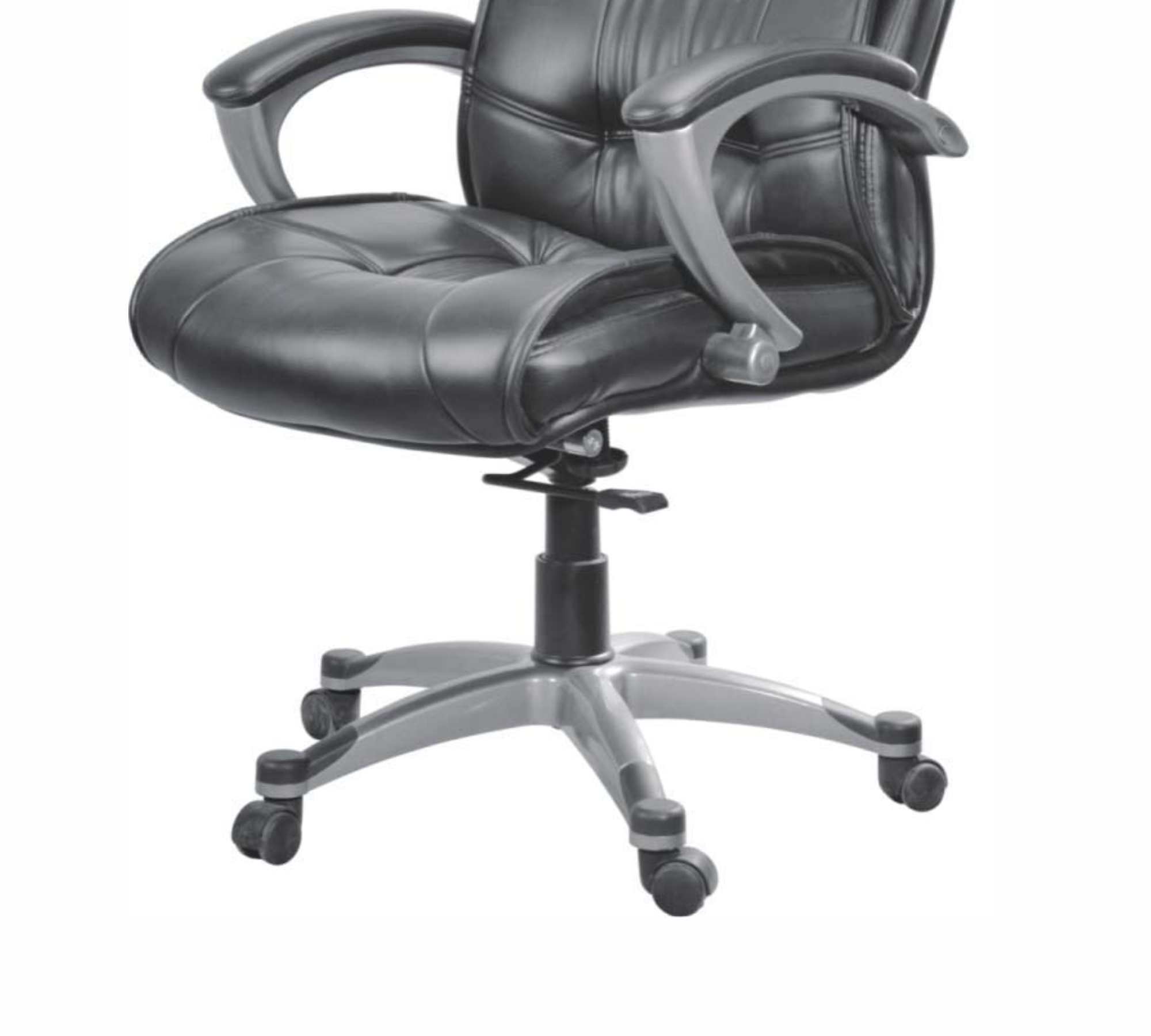 Premium Leatherette Office Chair with Cushioned Seat, Ergonomic Mid Back, Padded Armrests & Smooth Swivel Base