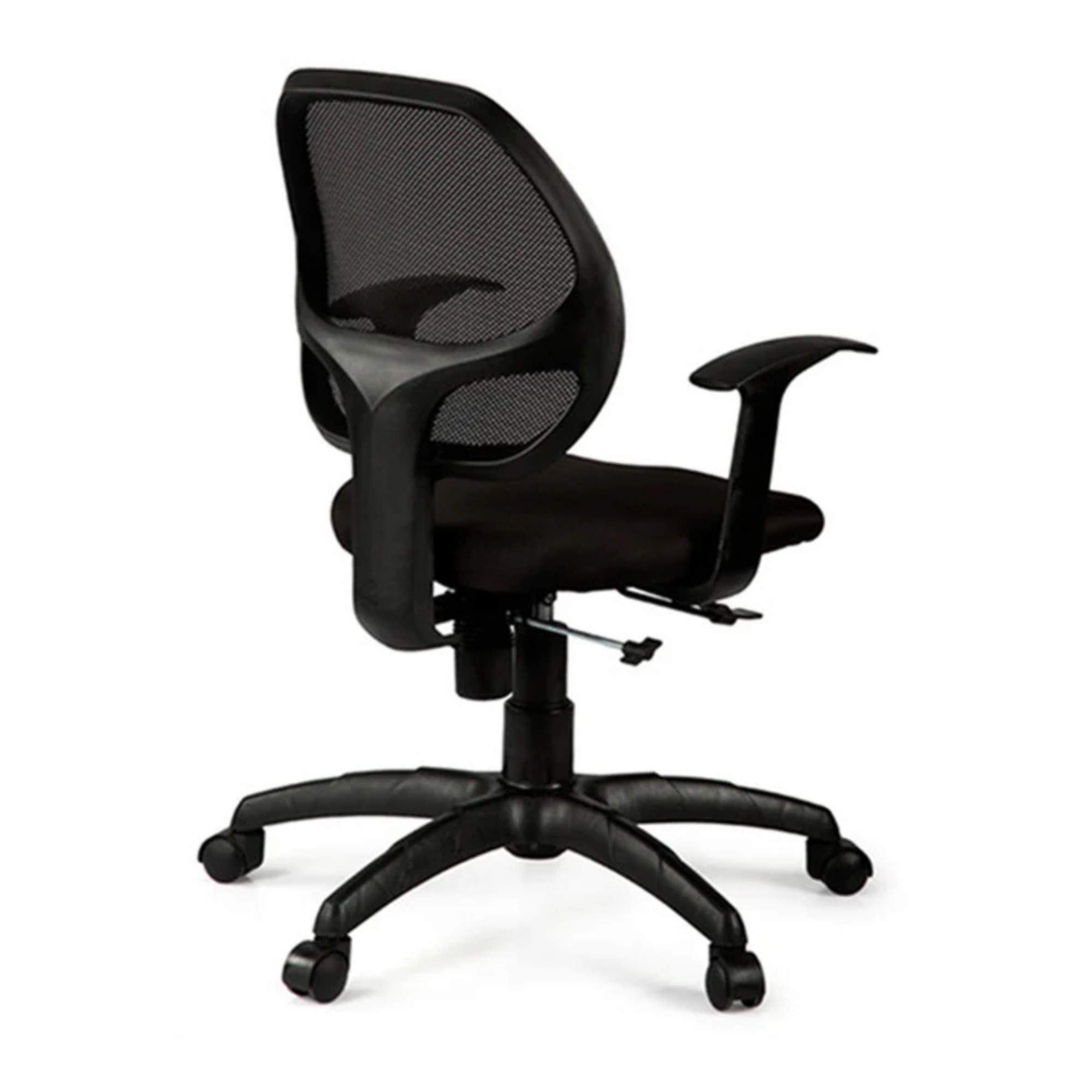 Ergonomic executive mesh chair with breathable Mid back, cushioned seat, armrests & smooth swivel base. Ideal for office and home comfort.