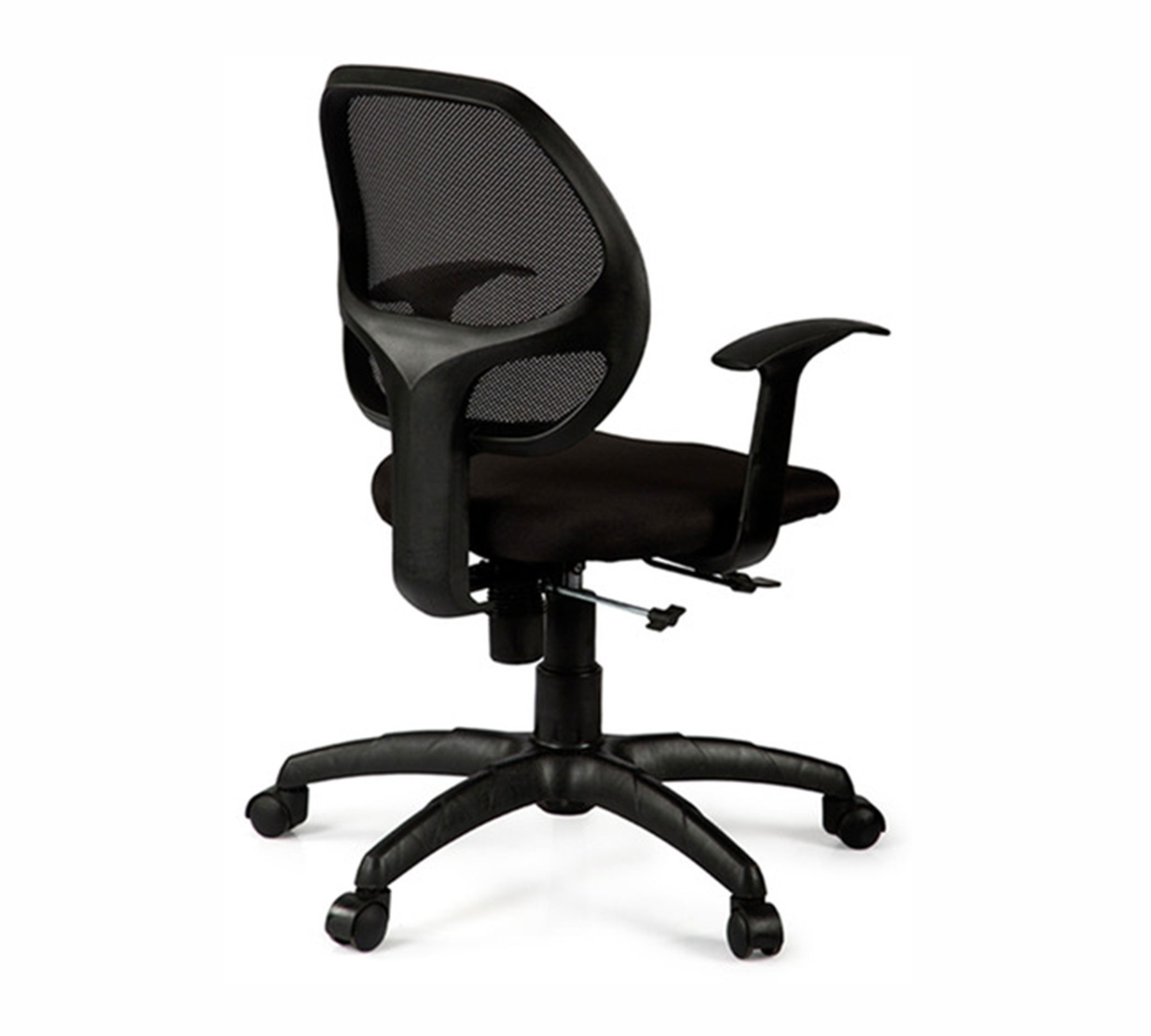 Ergonomic executive mesh chair with breathable Mid back, cushioned seat, armrests & smooth swivel base. Ideal for office and home comfort.