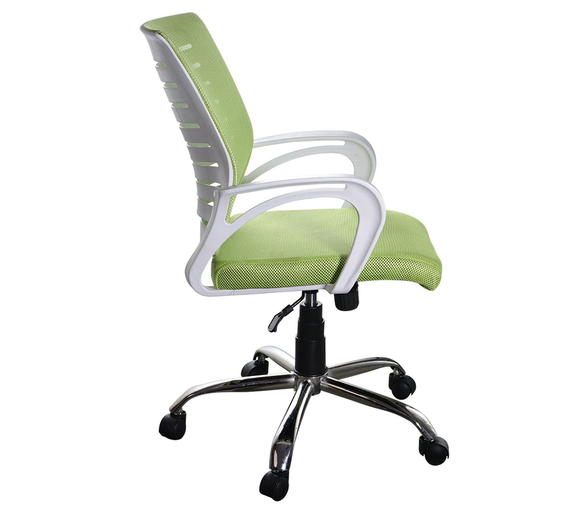 Executive Mid Back Office Chair with Breathable Mesh Back, Cushioned Fabric Seat, Adjustable Height, Swivel Base &amp; Armrests – Ergonomic Workstation Chair