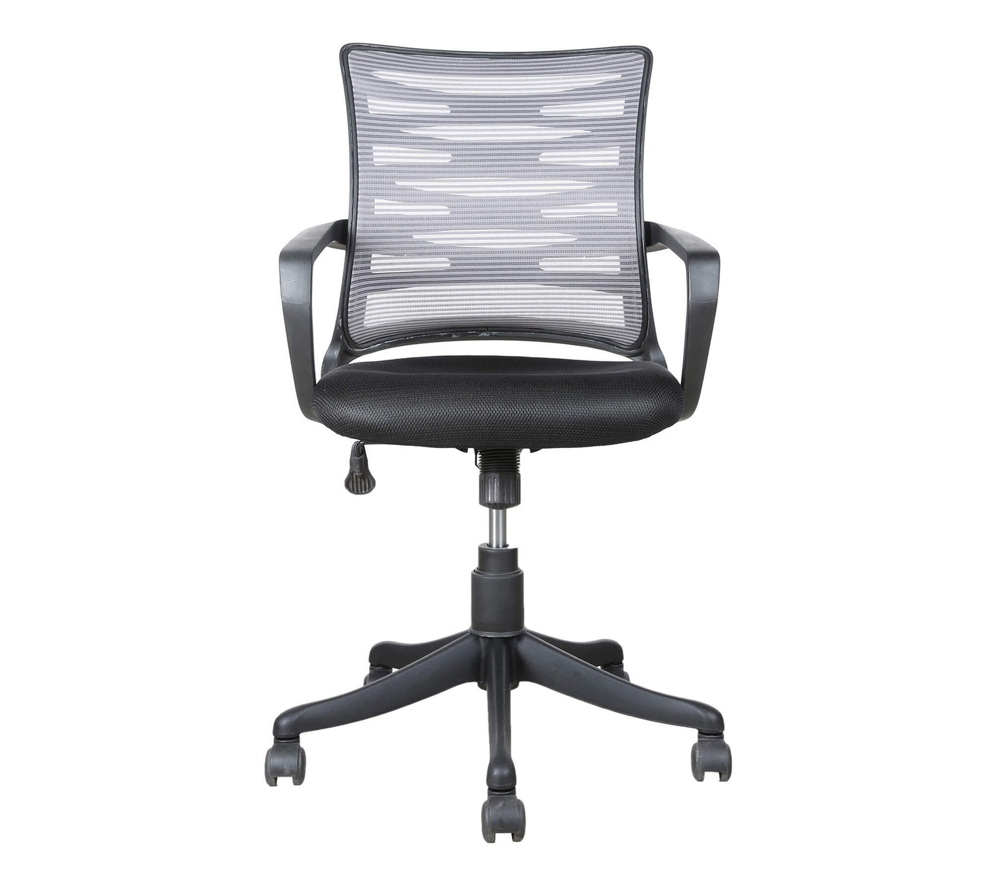 Executive Mid Back Office Chair with Breathable Mesh Back, Cushioned Fabric Seat, Adjustable Height, Swivel Base & Armrests – Ergonomic Workstation Chair