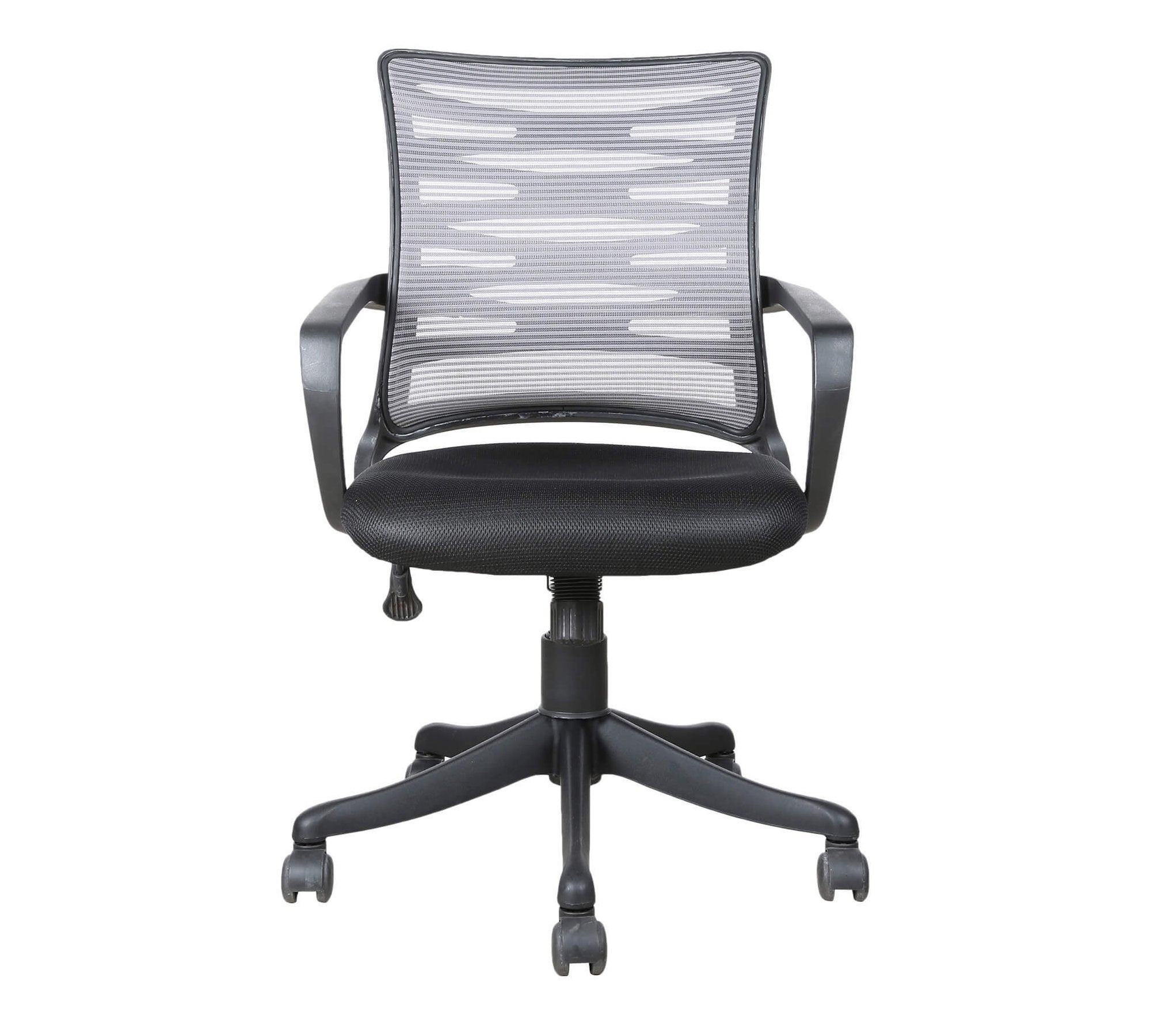 Executive Mid Back Office Chair with Breathable Mesh Back, Cushioned Fabric Seat, Adjustable Height, Swivel Base & Armrests – Ergonomic Workstation Chair