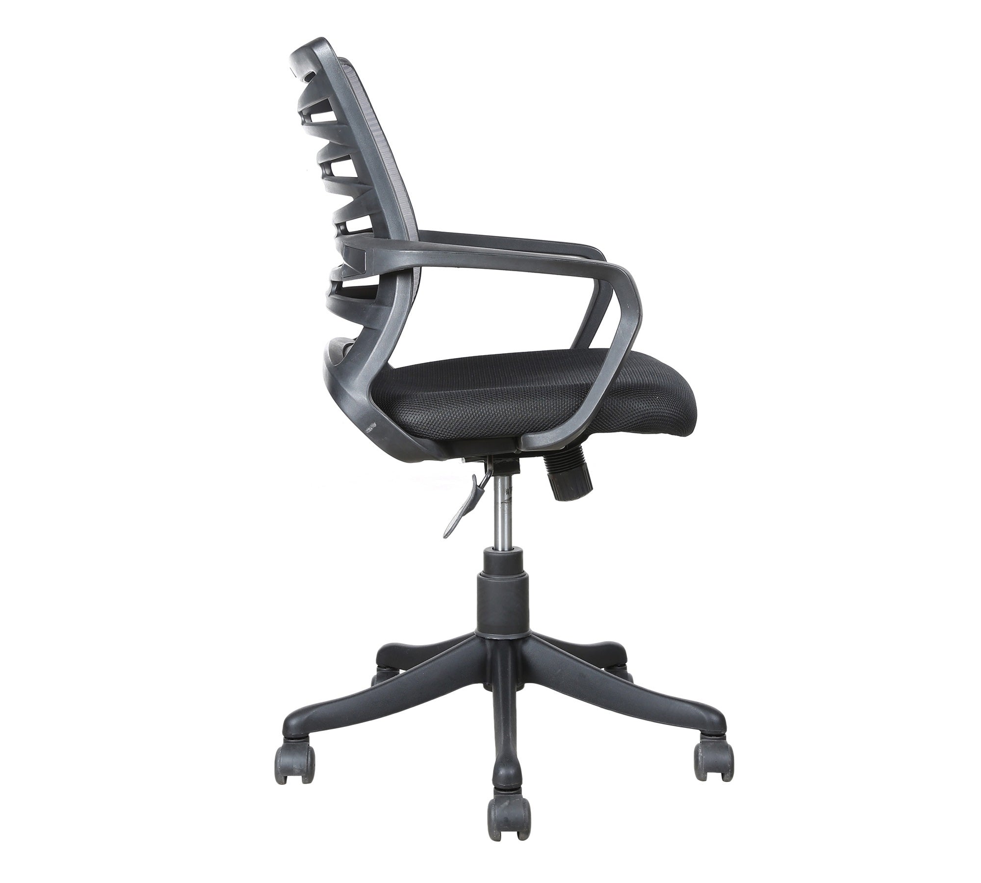 Executive Mid Back Office Chair with Breathable Mesh Back, Cushioned Fabric Seat, Adjustable Height, Swivel Base & Armrests – Ergonomic Workstation Chair
