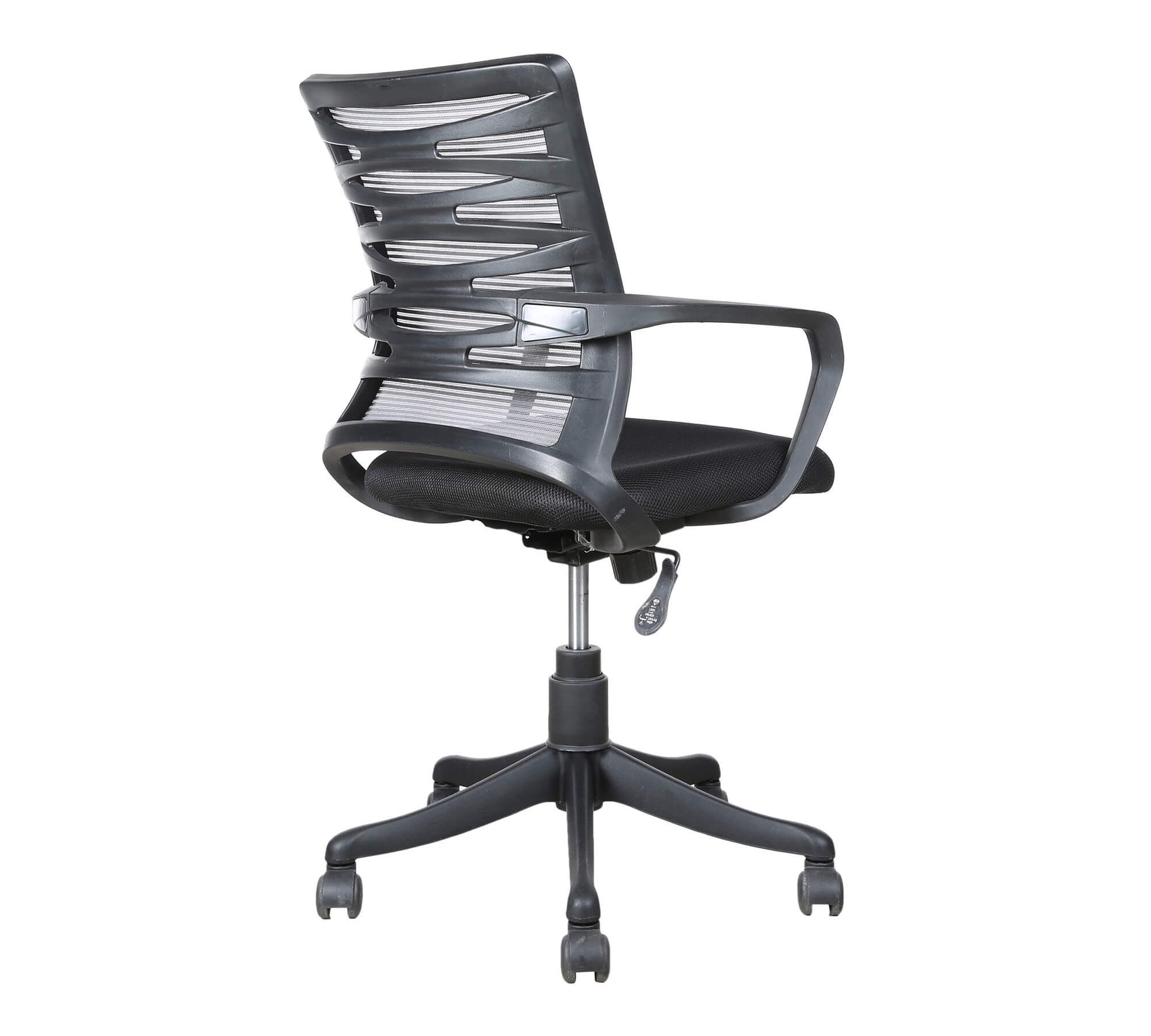 Executive Mid Back Office Chair with Breathable Mesh Back, Cushioned Fabric Seat, Adjustable Height, Swivel Base & Armrests – Ergonomic Workstation Chair