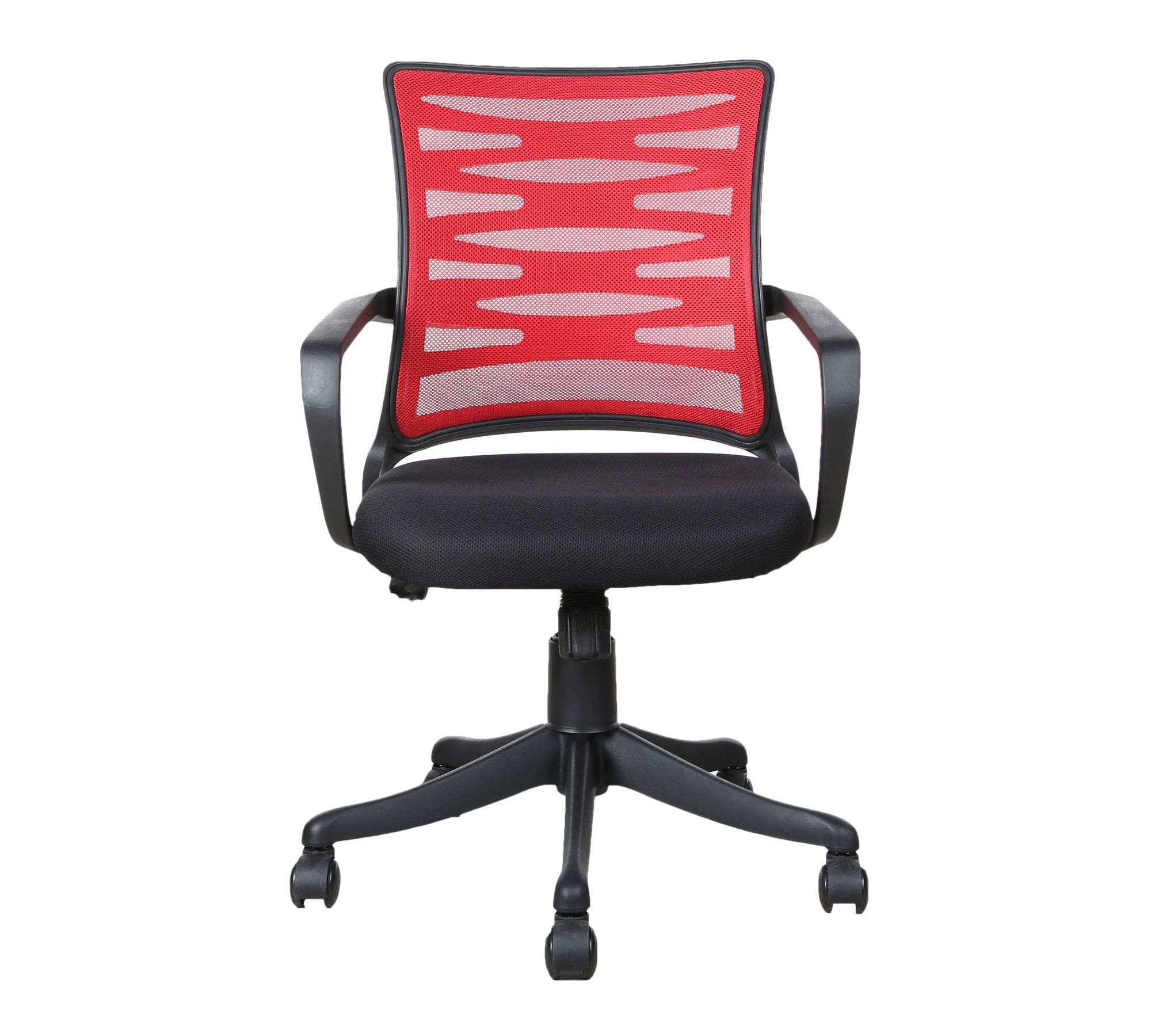 Executive Mid Back Office Chair with Breathable Mesh Back, Cushioned Fabric Seat, Adjustable Height, Swivel Base & Armrests – Ergonomic Workstation Chair