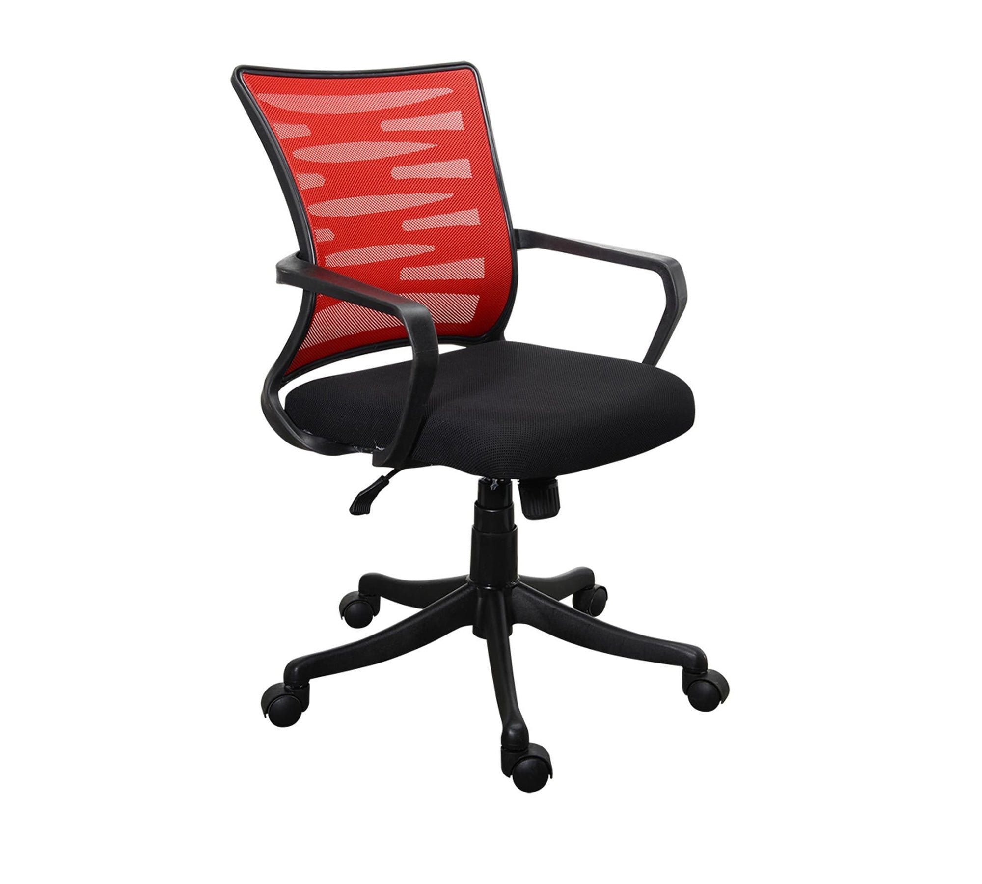 Executive Mid Back Office Chair with Breathable Mesh Back, Cushioned Fabric Seat, Adjustable Height, Swivel Base & Armrests – Ergonomic Workstation Chair
