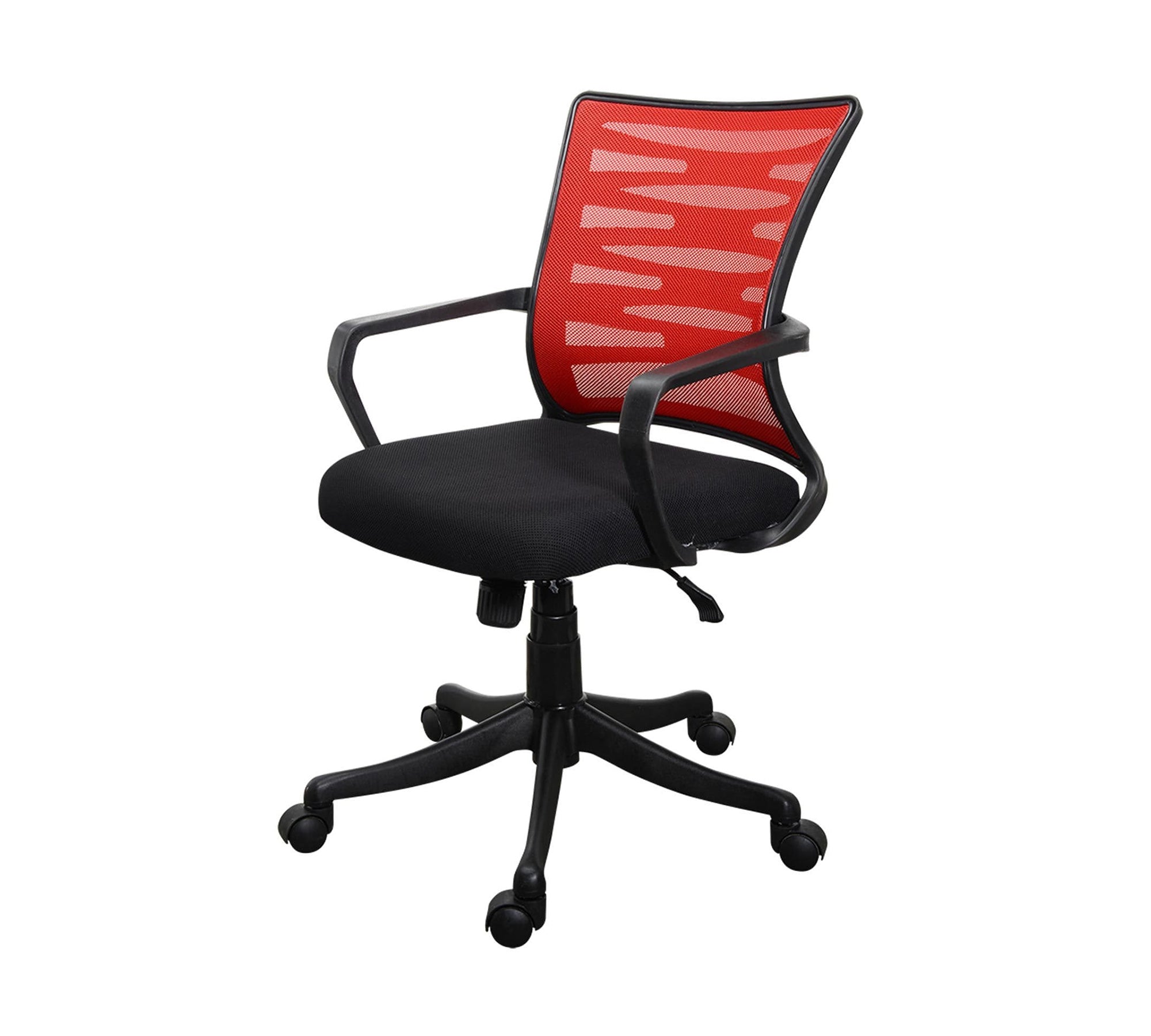 Executive Mid Back Office Chair with Breathable Mesh Back, Cushioned Fabric Seat, Adjustable Height, Swivel Base & Armrests – Ergonomic Workstation Chair