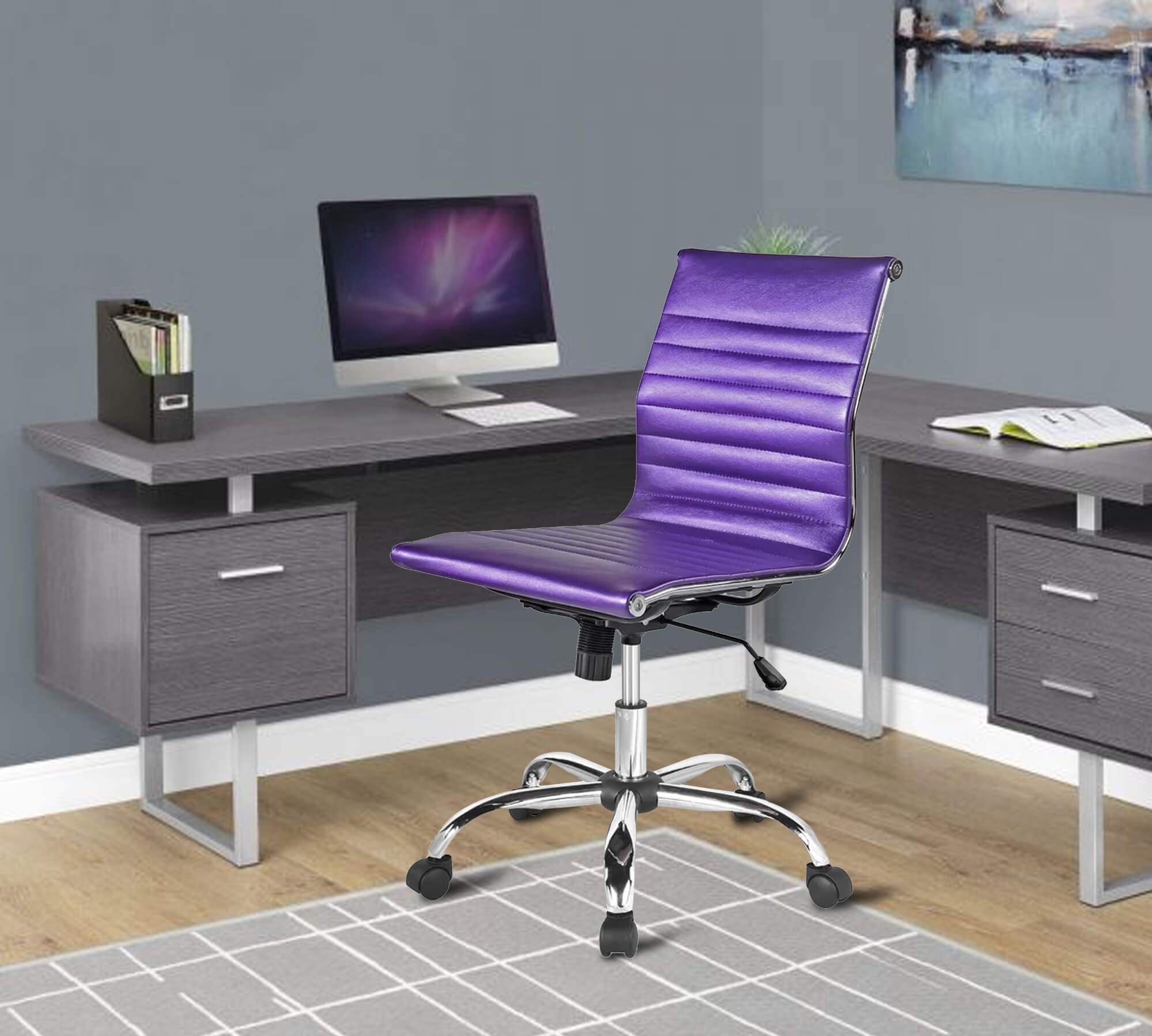 क्रोम बेस के साथ मध्यम बैक ऑफिस एग्जीक्यूटिव चेयर