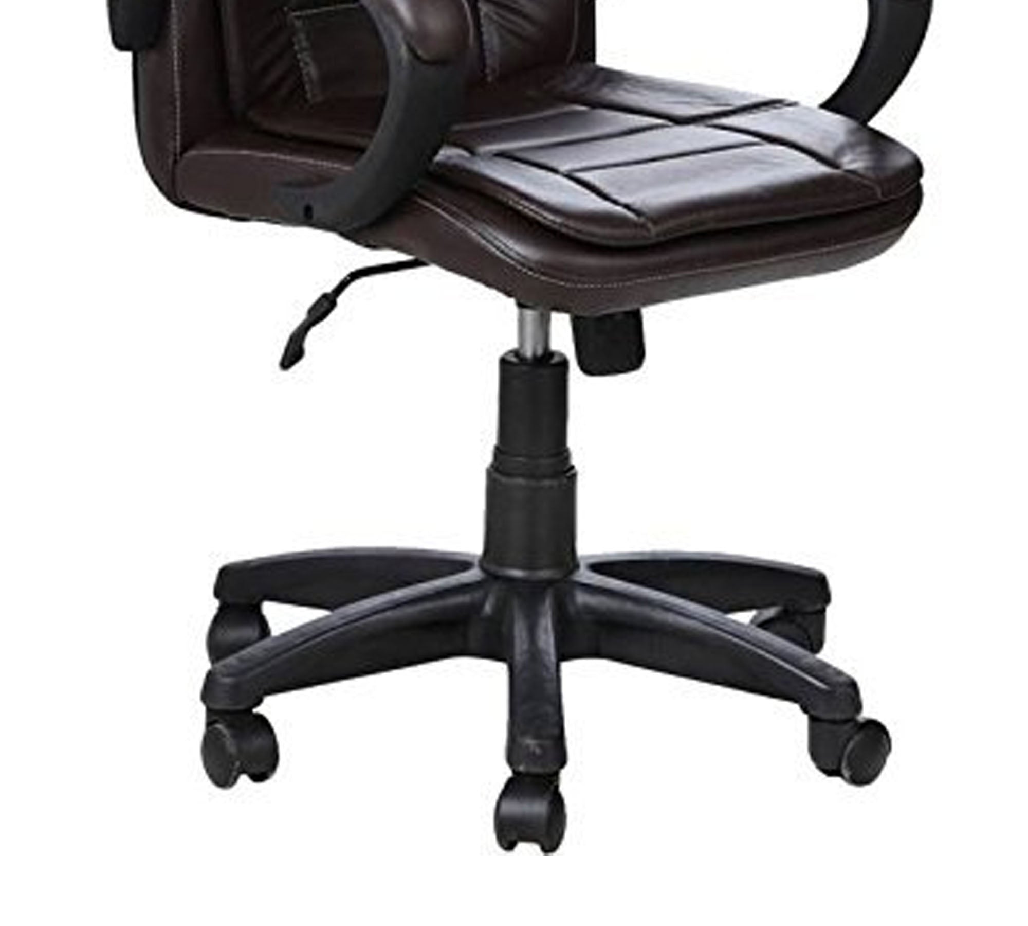 Executive Mid Back Office Chair in Premium Leatherette with Cushioned Seat, Ergonomic Support, Adjustable Height, Swivel Base & Wheels for Home & Office Use