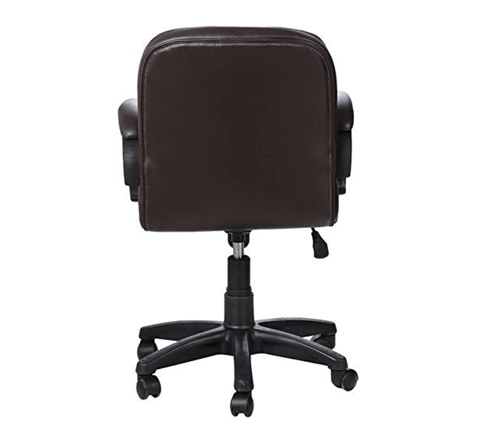 Executive Mid Back Office Chair in Premium Leatherette with Cushioned Seat, Ergonomic Support, Adjustable Height, Swivel Base & Wheels for Home & Office Use