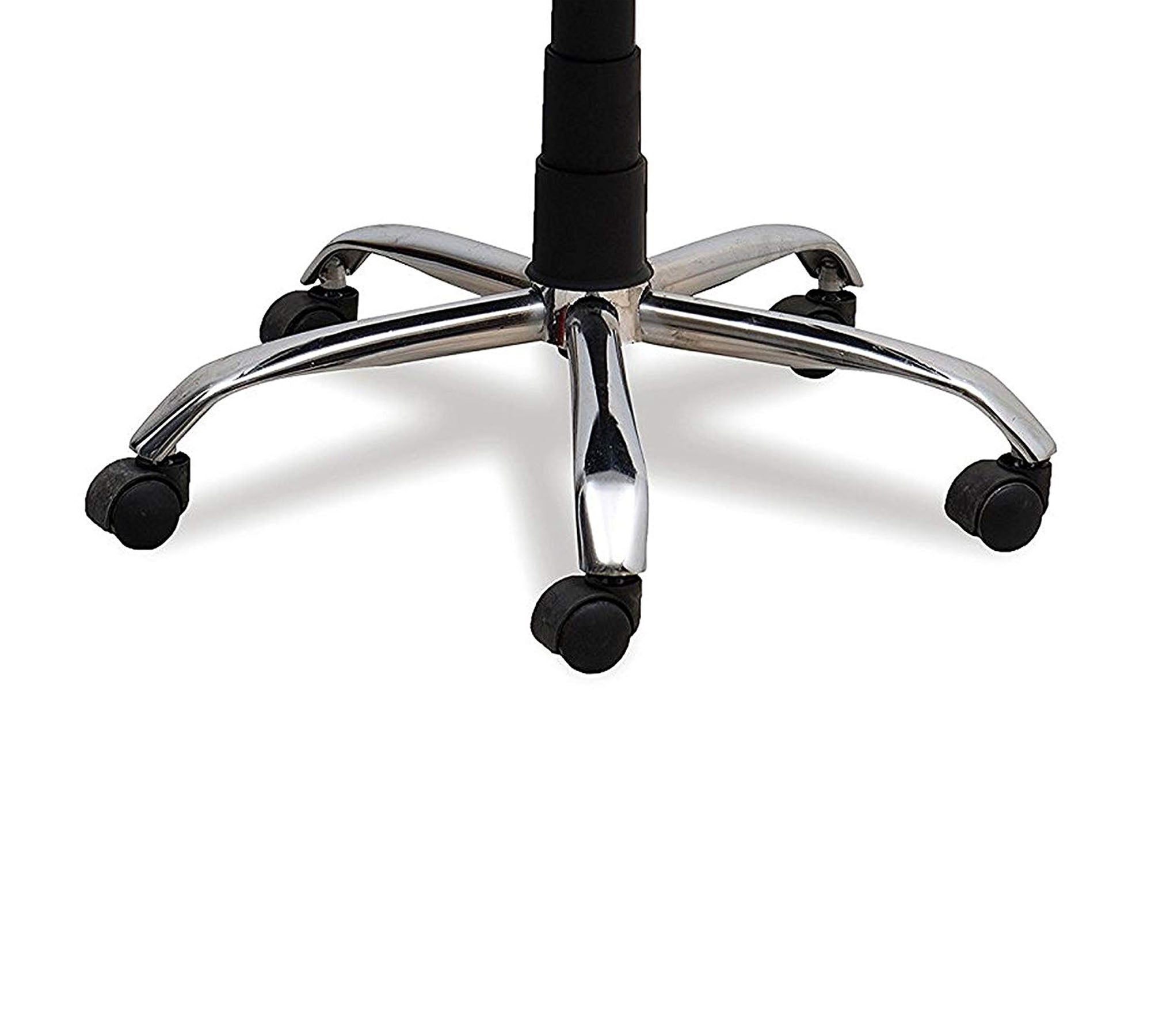 Executive Leatherette Mid Back Chair with Cushioned Seat, Curved Armrests, Hydraulic Height Adjustment and Chrome Base – Ergonomic Office Chair