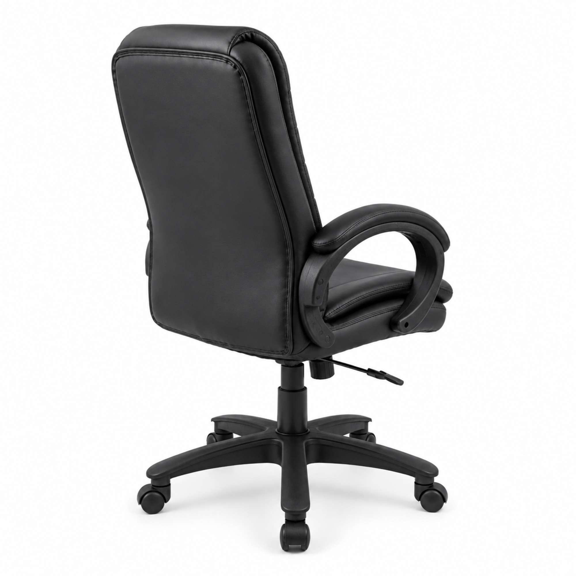 High Back Office Chair with Height Adjustable Nylon Wheels Base