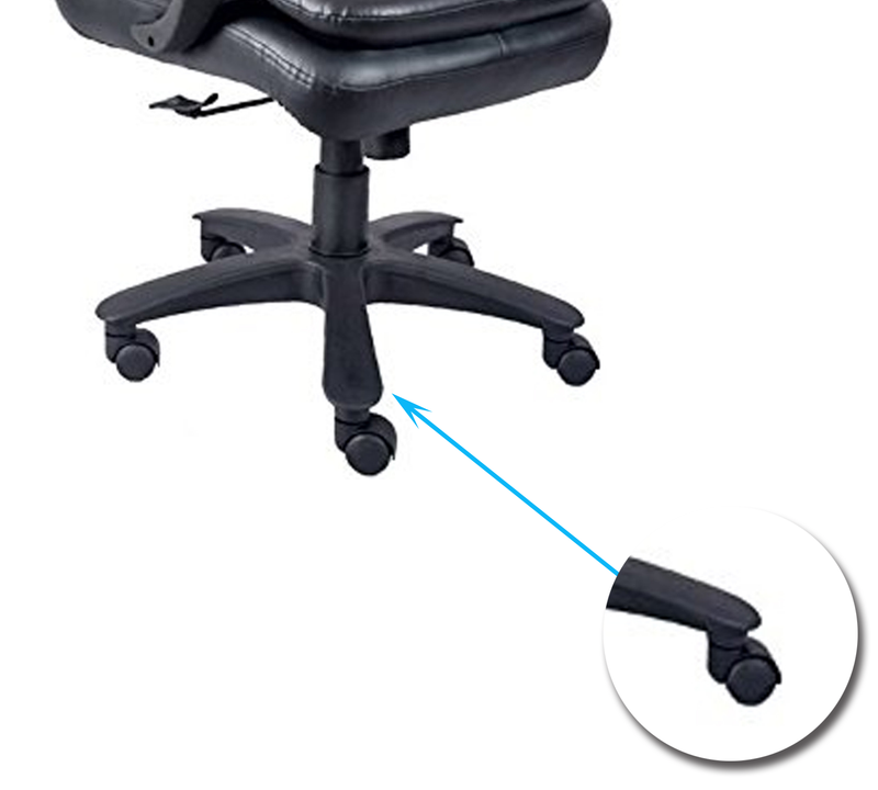 High Back Office Chair with Height Adjustable Nylon Wheels Base