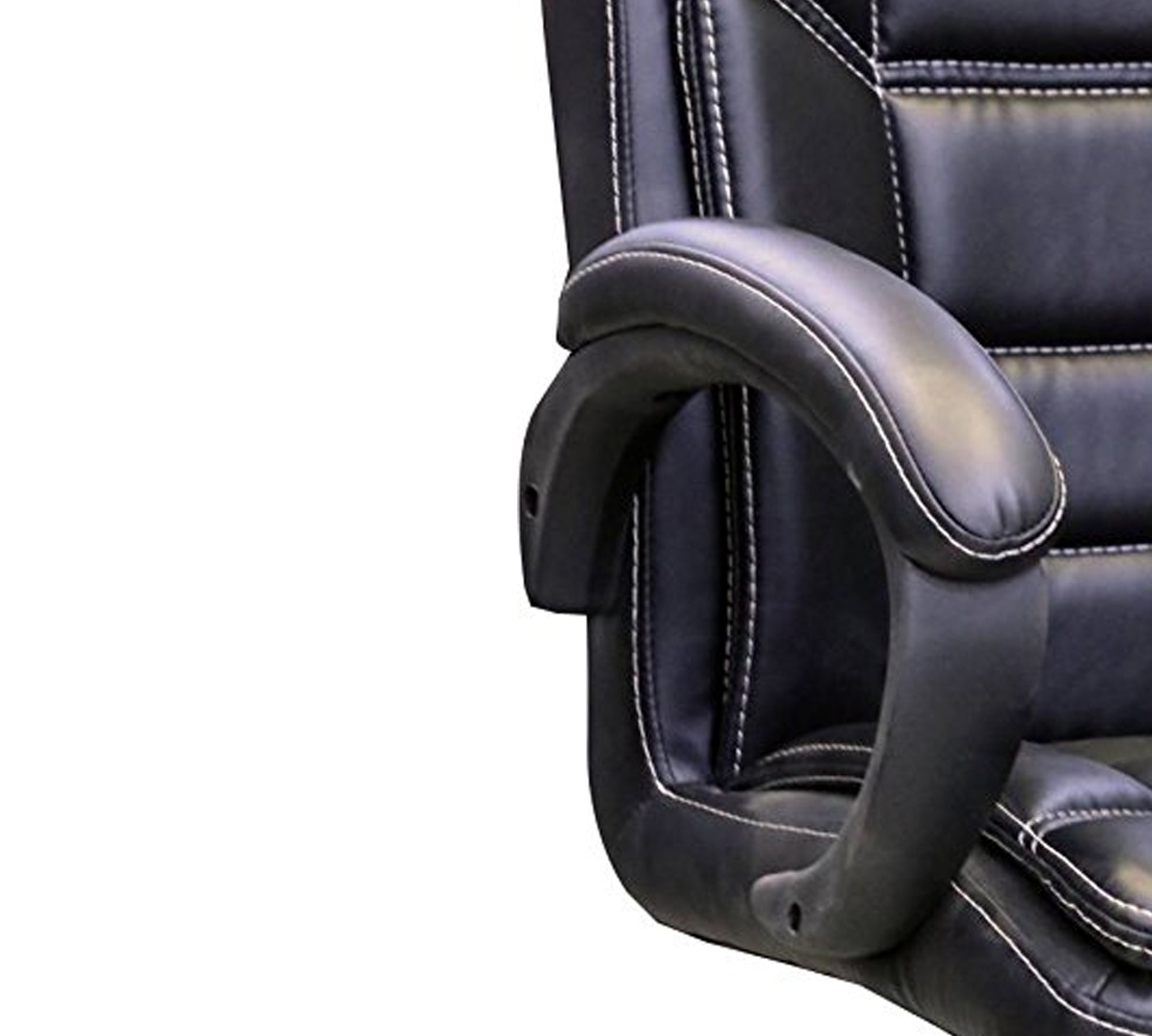 Luxury Executive Mid Back Office Chair with Extra Thick Cushioning, Leatherette Finish, Padded Armrests, Adjustable Swivel Chair for Office Cabin & Home Office
