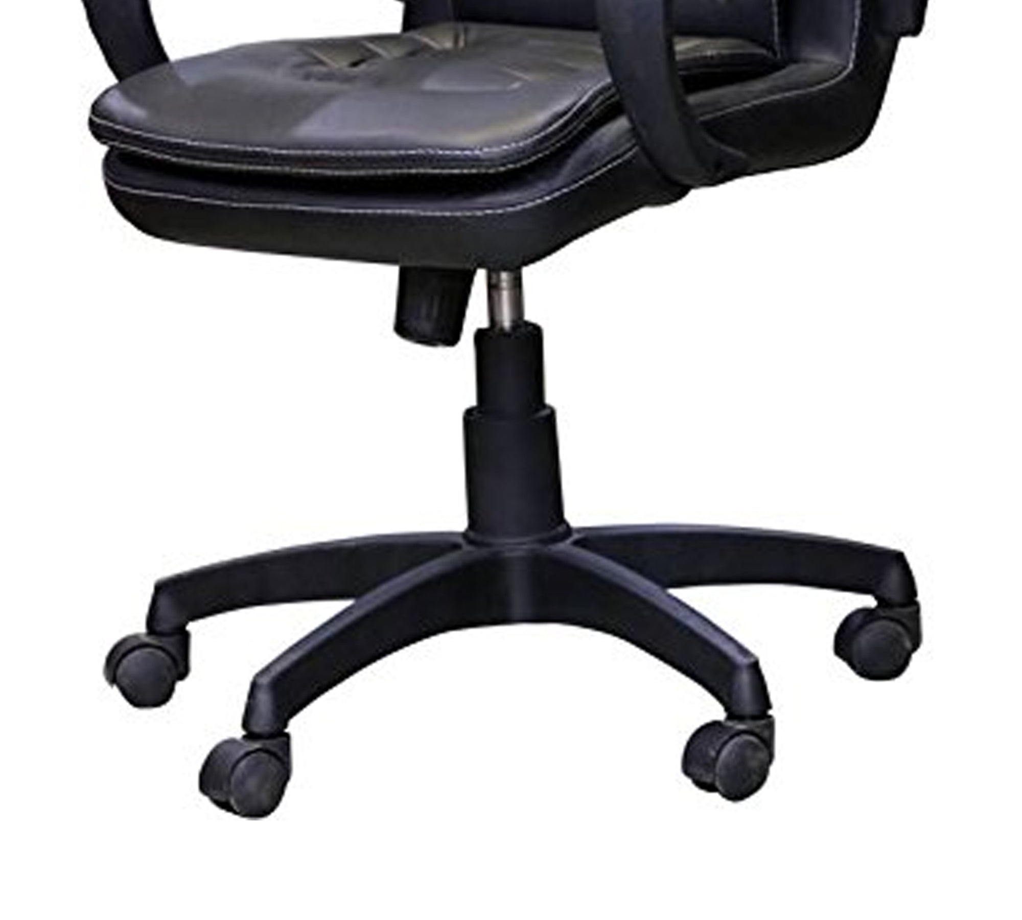 Luxury Executive Mid Back Office Chair with Extra Thick Cushioning, Leatherette Finish, Padded Armrests, Adjustable Swivel Chair for Office Cabin & Home Office