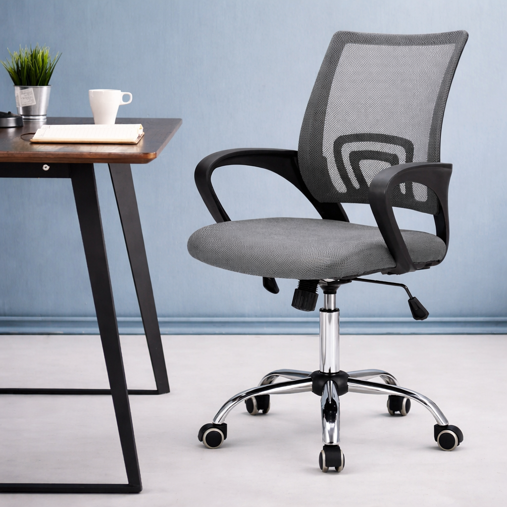 क्रोम बेस के साथ मध्यम बैक ऑफिस एग्जीक्यूटिव चेयर