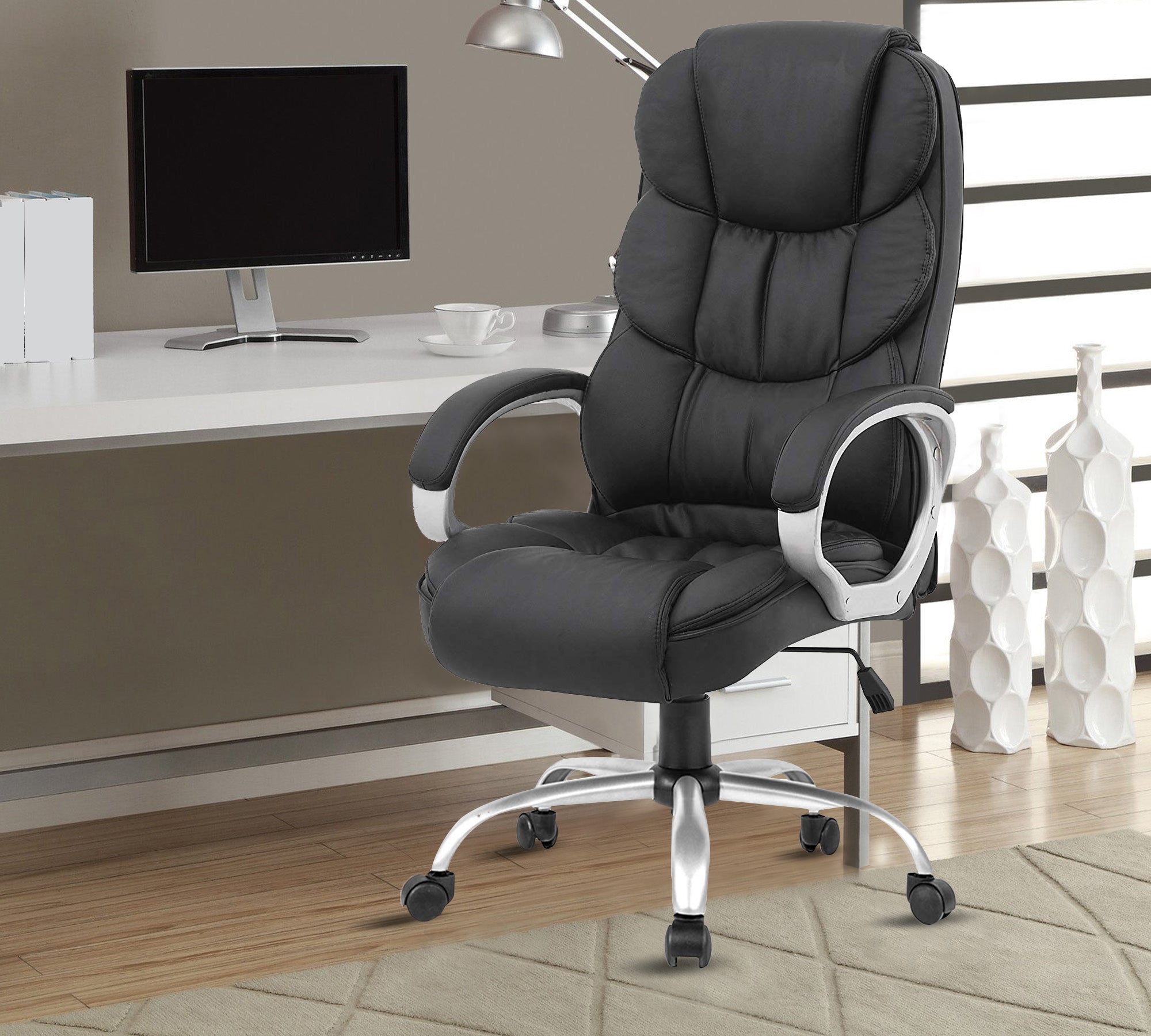 High Back Director Chair with Height Adjustable Wheels Base