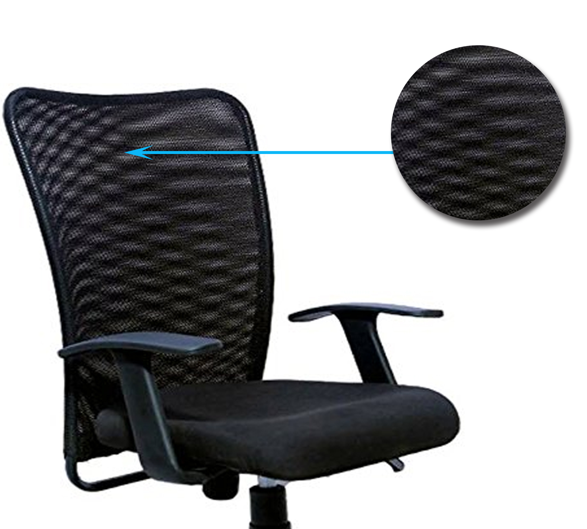 Executive Mid Back Office Chair with Breathable Mesh Back, Fabric Cushioned Seat, Fixed Armrests, Adjustable Swivel Base with Wheels for Office and Home Use