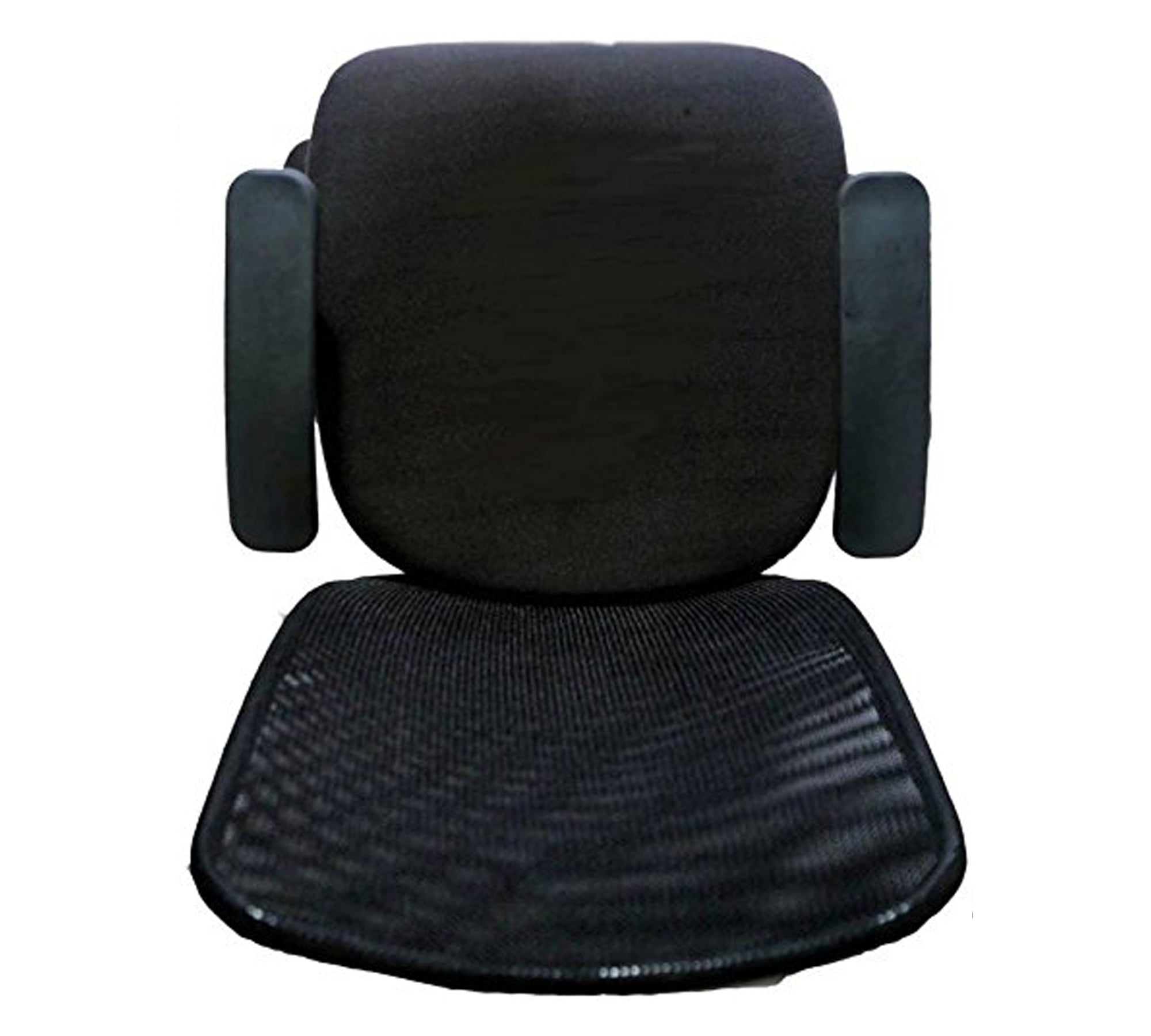 Executive Mid Back Office Chair with Breathable Mesh Back, Fabric Cushioned Seat, Fixed Armrests, Adjustable Swivel Base with Wheels for Office and Home Use