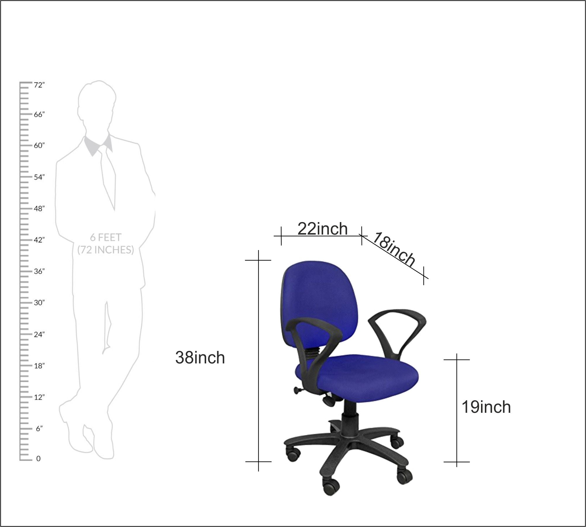 Executive Mid Back Office Chair with Cushioned Seat, Adjustable Height, Swivel Base and Armrests – Ergonomic Workstation and Study Chair