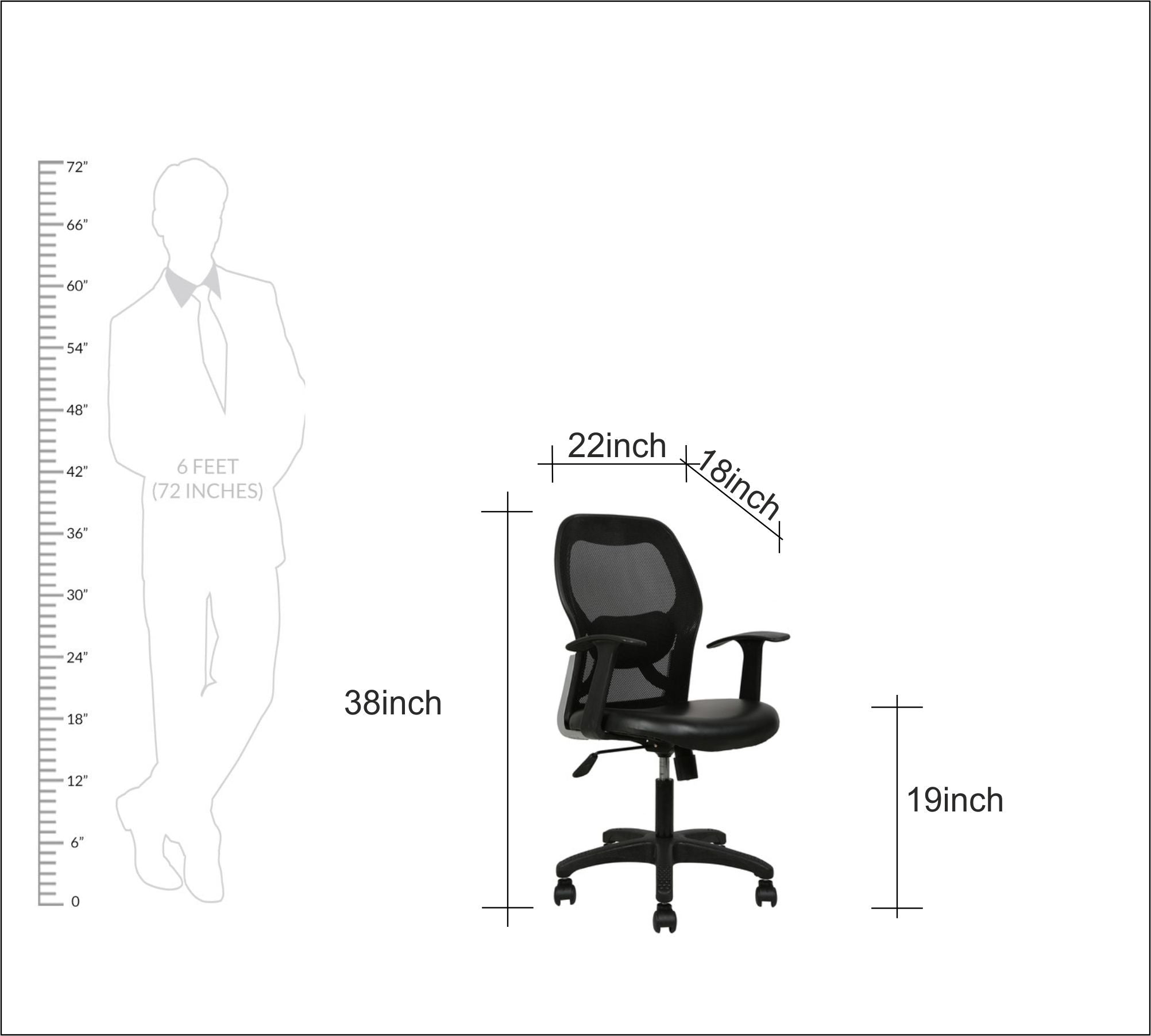 Mid Back Mesh Chair Ergonomic Design with Breathable Back, Cushioned Seat, Adjustable Height and Rolling Base for Home Office Workstation