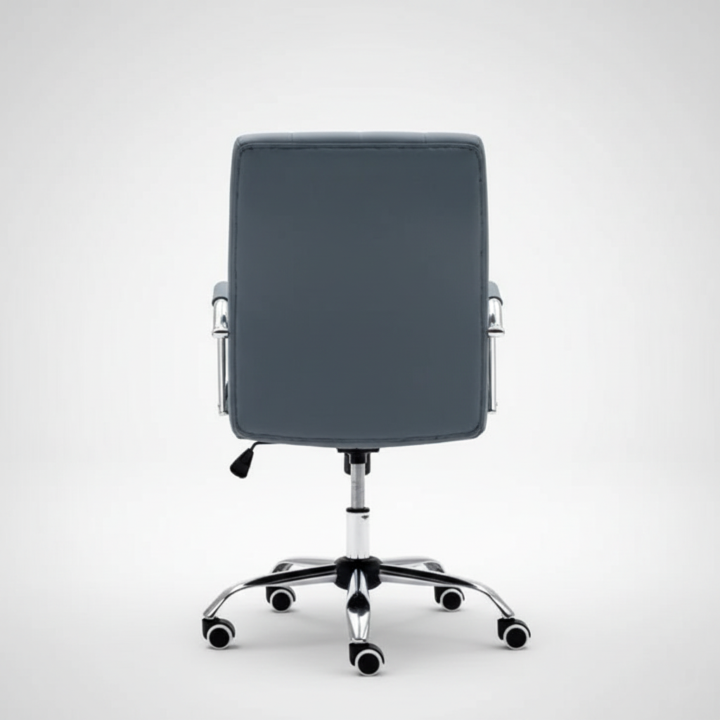 Executive Office Chair with Cushioned Backrest, Chrome Armrests, Adjustable Height and Swivel Base – Modern Ergonomic Desk Chair