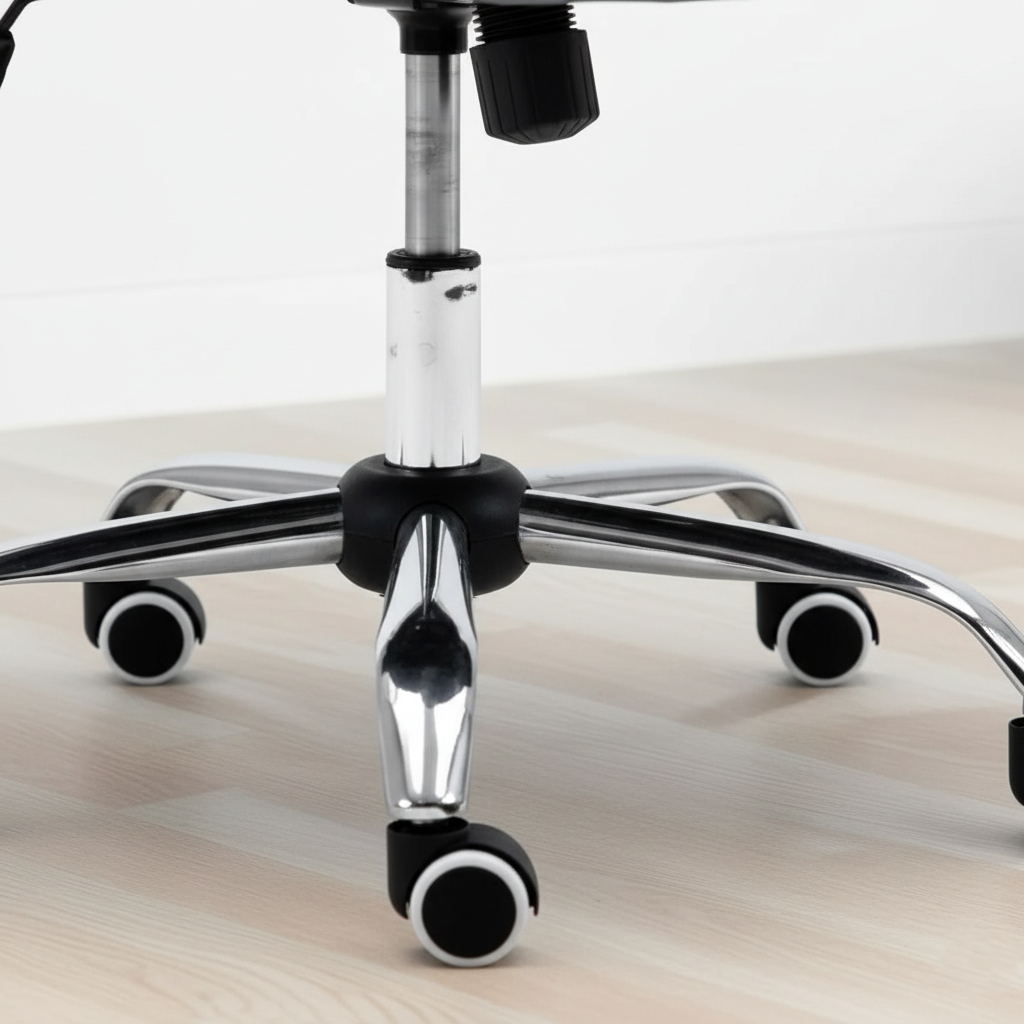 Executive Office Chair with Cushioned Backrest, Chrome Armrests, Adjustable Height and Swivel Base – Modern Ergonomic Desk Chair