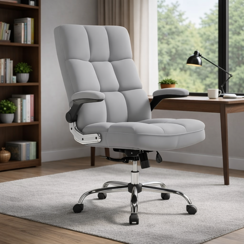 আরামদায়ক ডিরেক্টর অফিস চেয়ার, ভেলভেটে অ্যাডজাস্টেবল আর্মরেস্ট আপহোলস্ট্রি, বস চেয়ার (সুপার সফট)