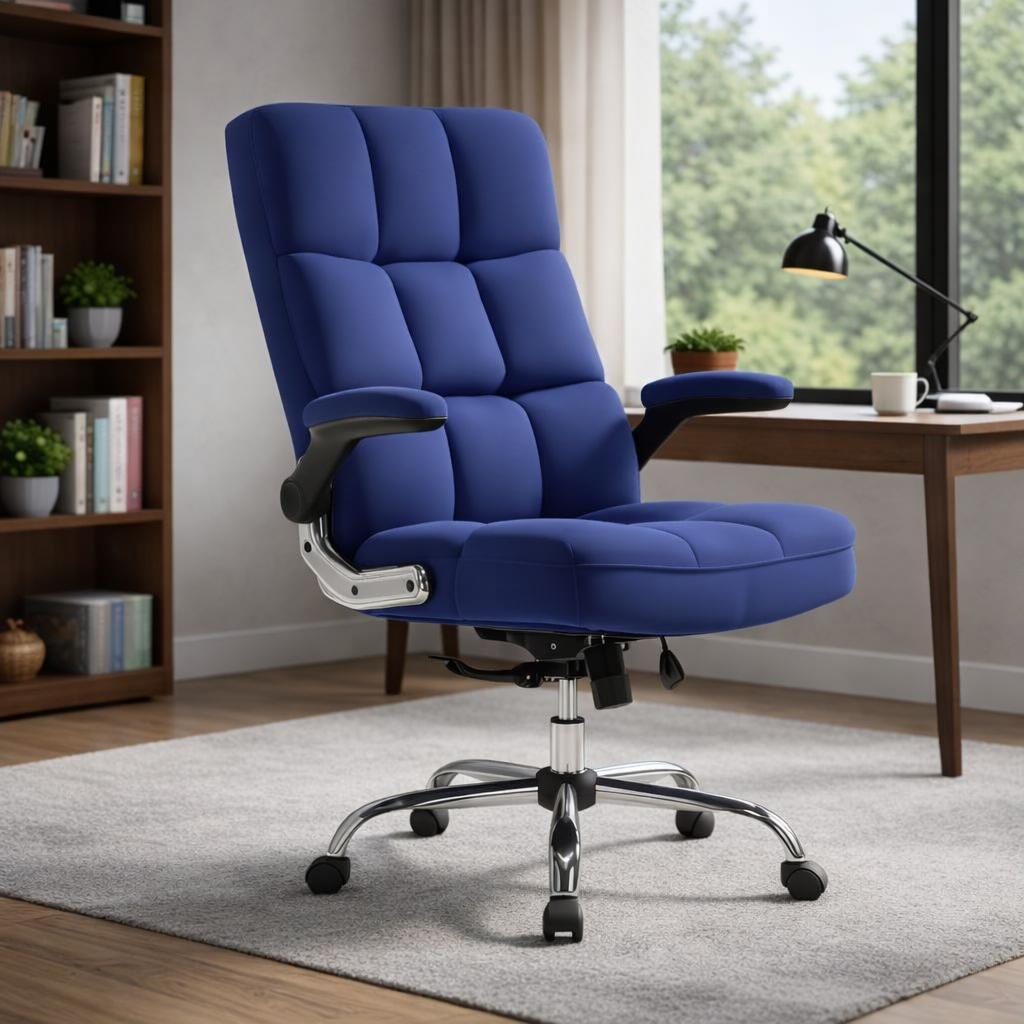 আরামদায়ক ডিরেক্টর অফিস চেয়ার, ভেলভেটে অ্যাডজাস্টেবল আর্মরেস্ট আপহোলস্ট্রি, বস চেয়ার (সুপার সফট)