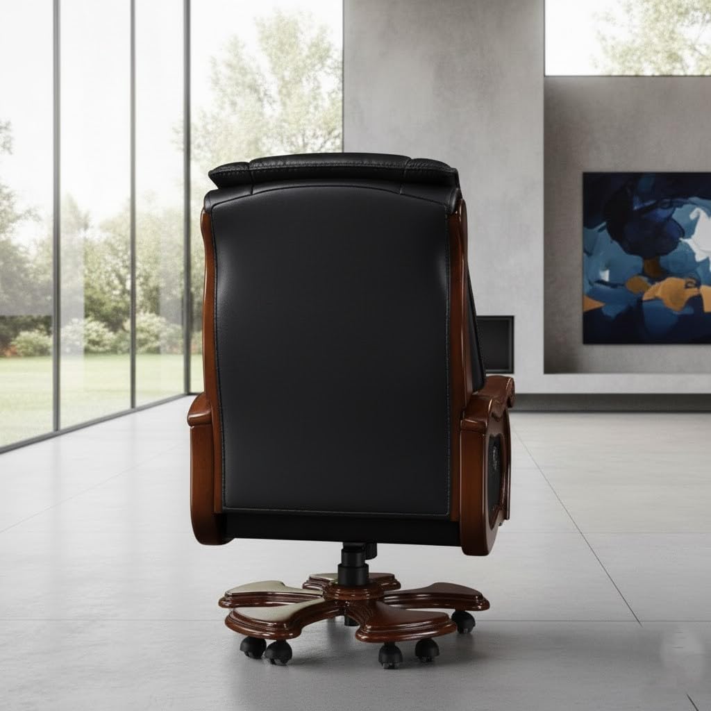 High-Back Office Chair with Recliner, Swivel, Adjustable Height, Armrests, and Lumbar Support for Boss / Director