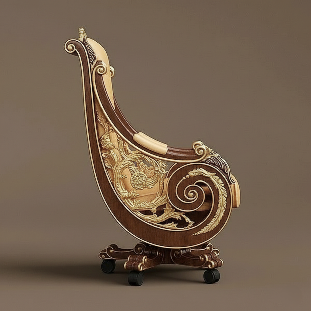 Maharaja luxury carved wooden chair in teak wood for multi purposes best quality material with golden deco polished