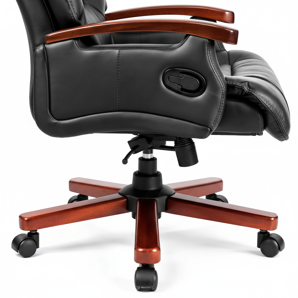 Director Chair for office High-Back Leatherette with Recliner & Adjustable Height and Wooden Base Unique Design Best Quality Chair