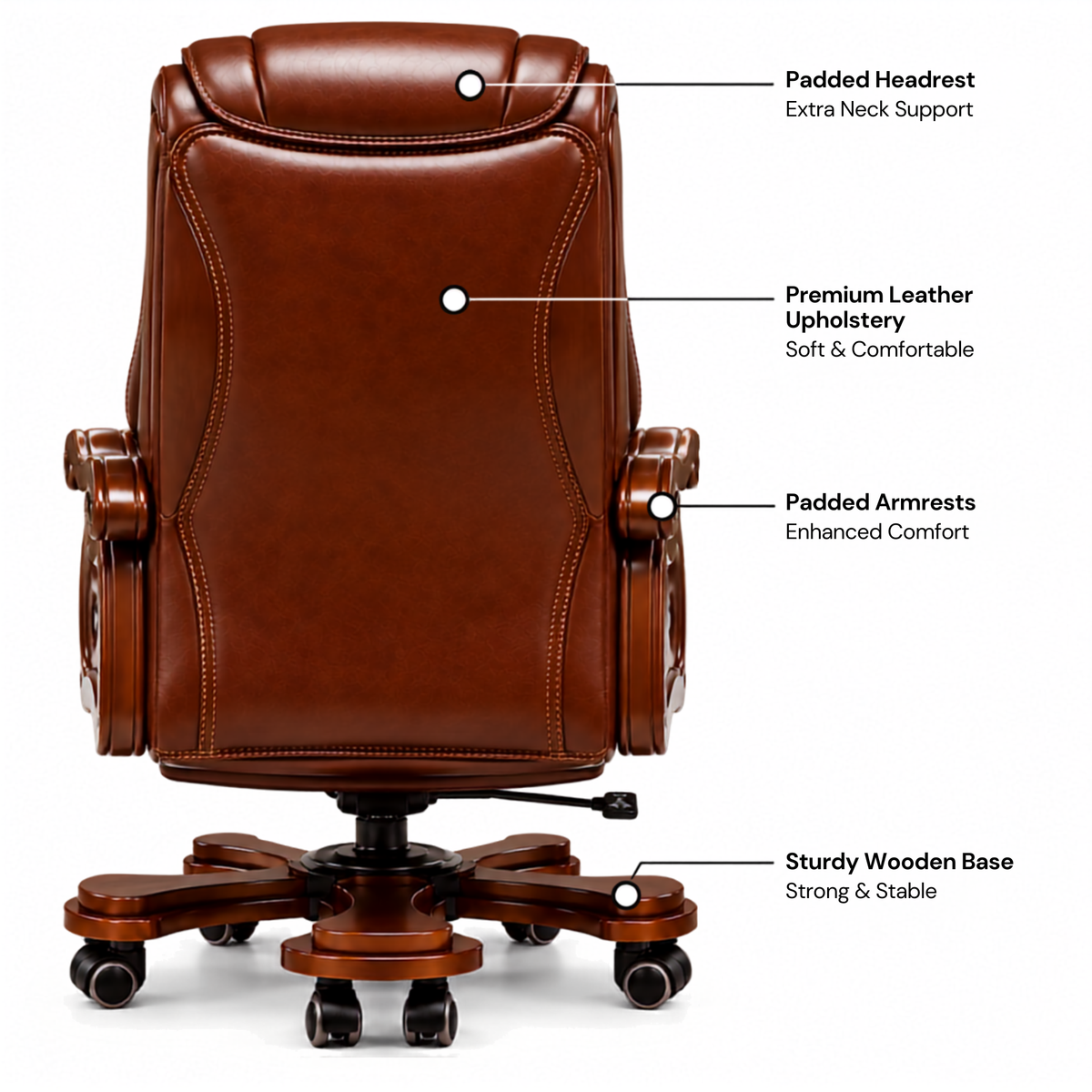 High Back Director Chair for office Luxury Design Made in Plyboard with Leatherette & Recliner & Footrest  Best Ergonomic Office Chair