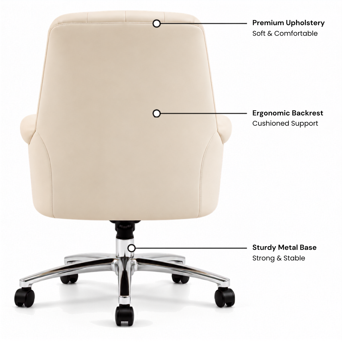 Luxury Director Chair with Button-Tufted Upholstery, Ergonomic, Padded Armrests, and Chrome Base for Modern Office Chair