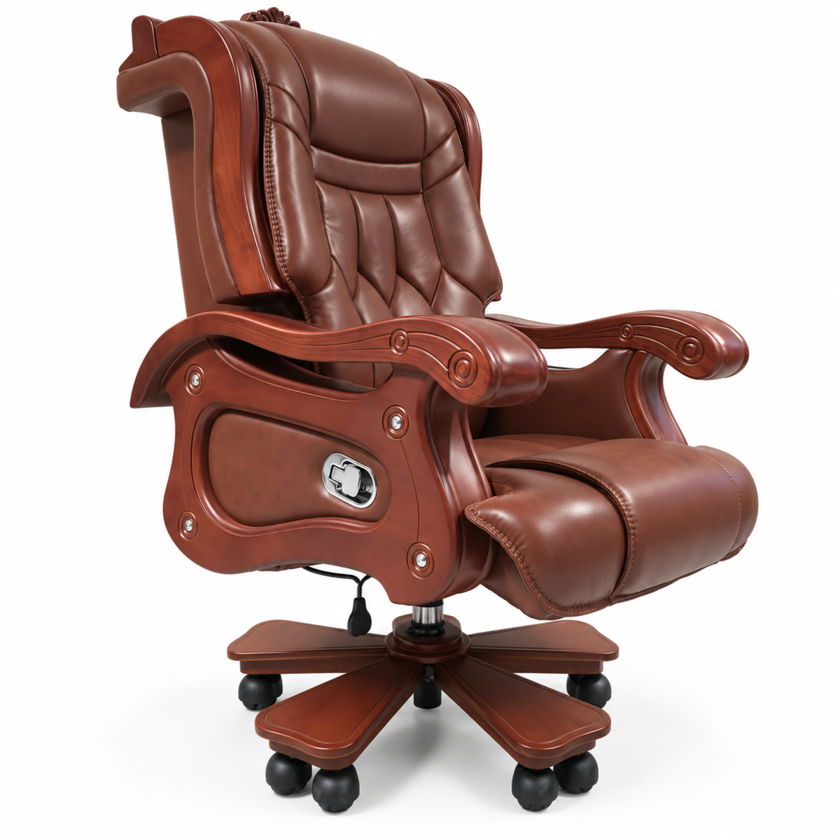 Luxury Director Chair for office Royal Design with Handcrafted & Leatherette & Recliner & Height Adjustable and Revolving Chair
