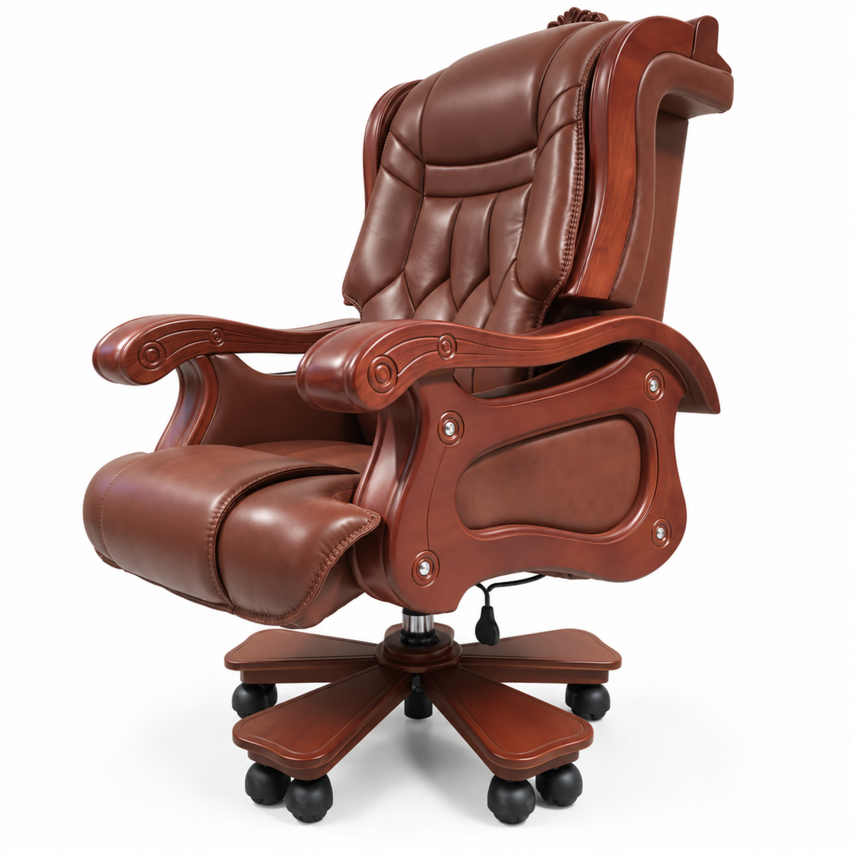 Luxury Director Chair for office Royal Design with Handcrafted & Leatherette & Recliner & Height Adjustable and Revolving Chair