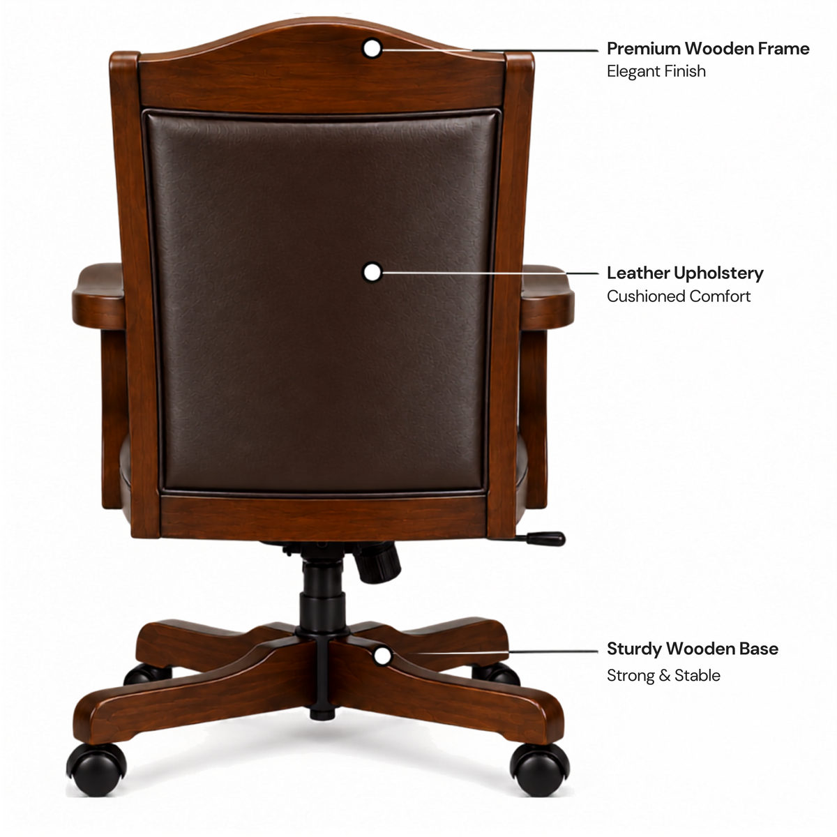 Director Chair for Royal office Furniture Luxury Premium Leatherette with Hand-carving Wooden