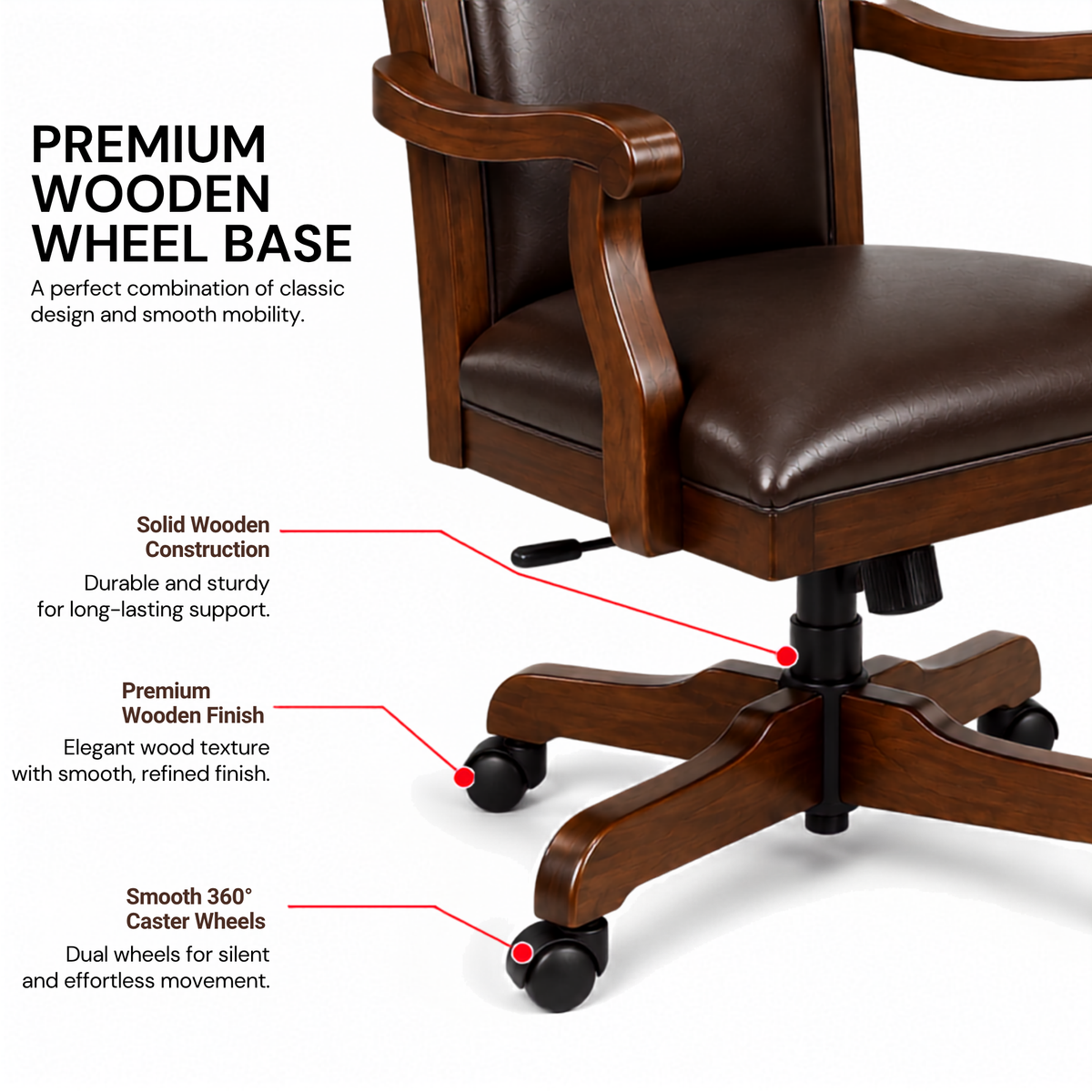Director Chair for Royal office Furniture Luxury Premium Leatherette with Hand-carving Wooden