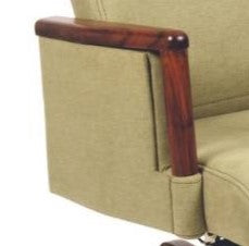 High Back Wooden with Fabric Revolving & Recliner Chair | Director Chair | Office - Cream Color