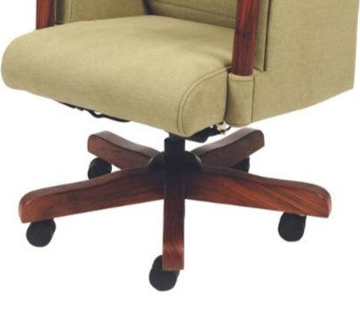 High Back Wooden with Fabric Revolving & Recliner Chair | Director Chair | Office - Cream Color